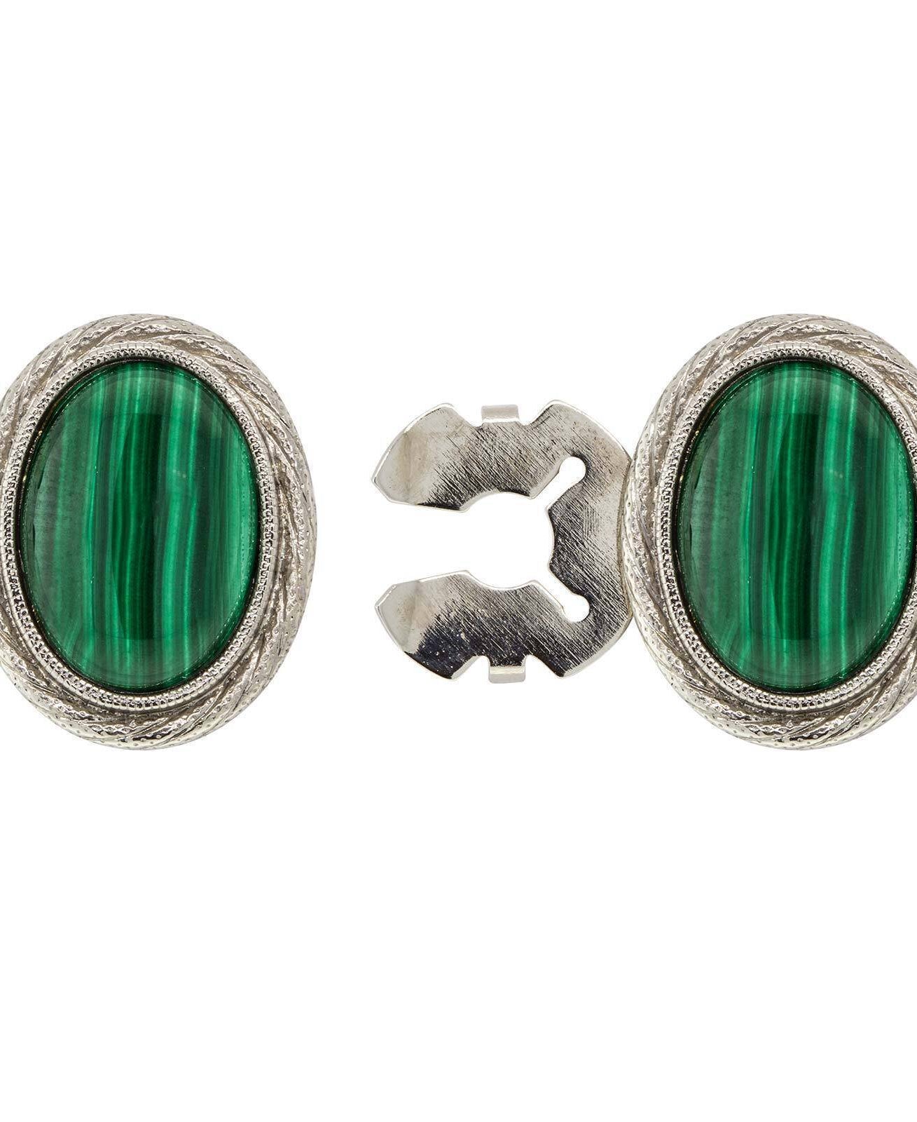 1928 Jewelry CUFF IT!¨ Cufflinks Genuine Stone Oval Button Cover