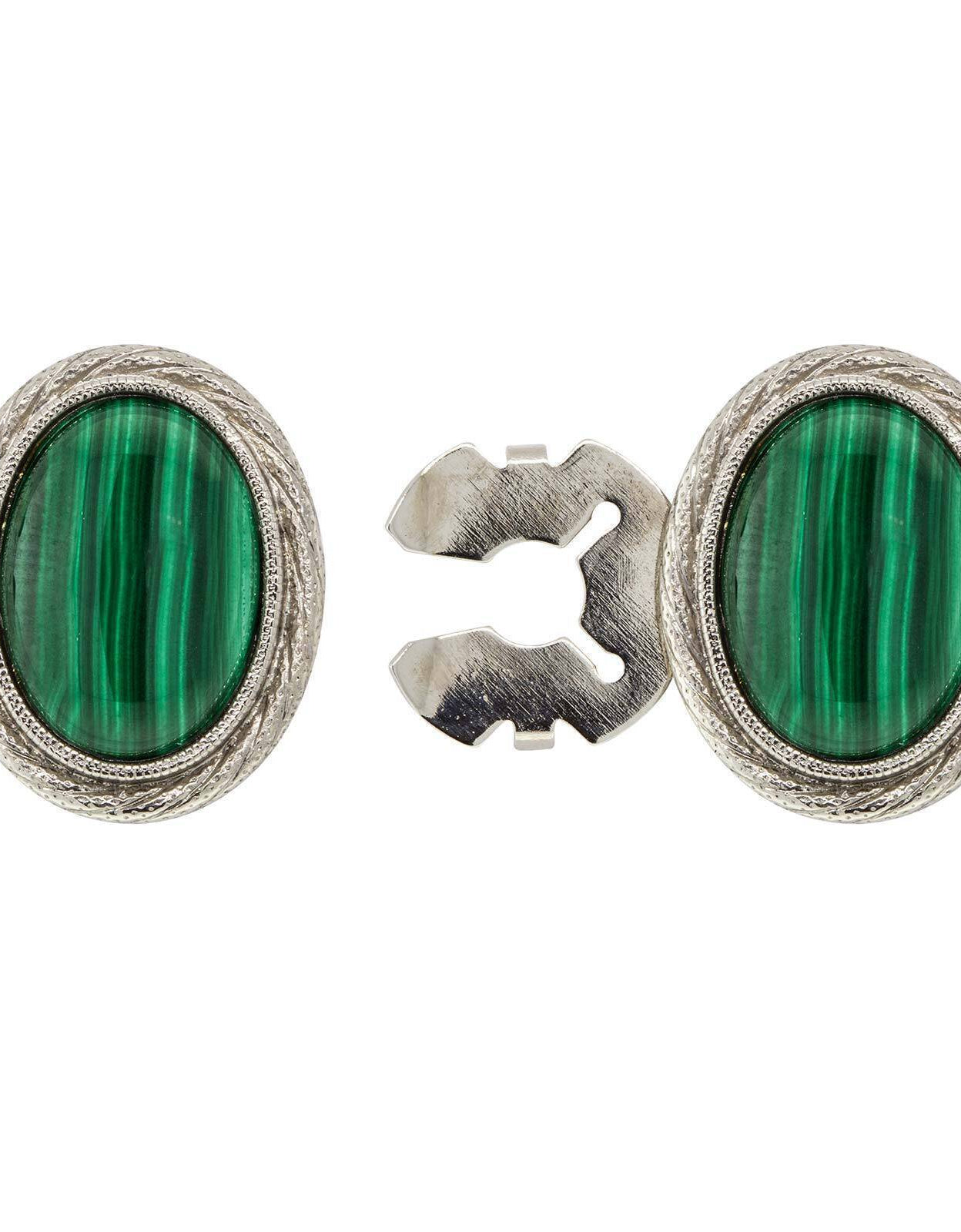 1928 Jewelry CUFF IT!¨ Cufflinks Genuine Stone Oval Button Cover