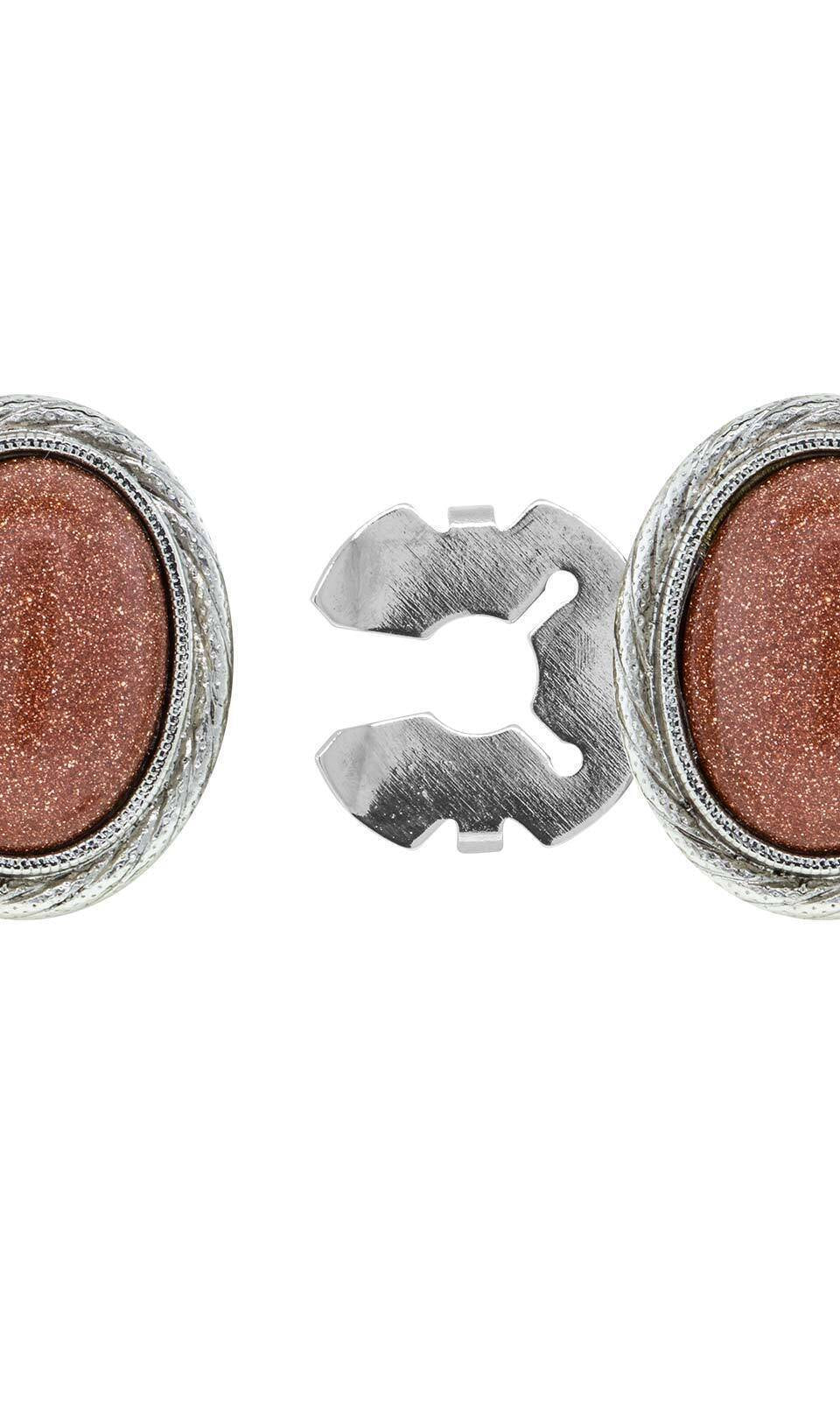 1928 Jewelry CUFF IT!¨ Cufflinks Genuine Stone Oval Button Cover