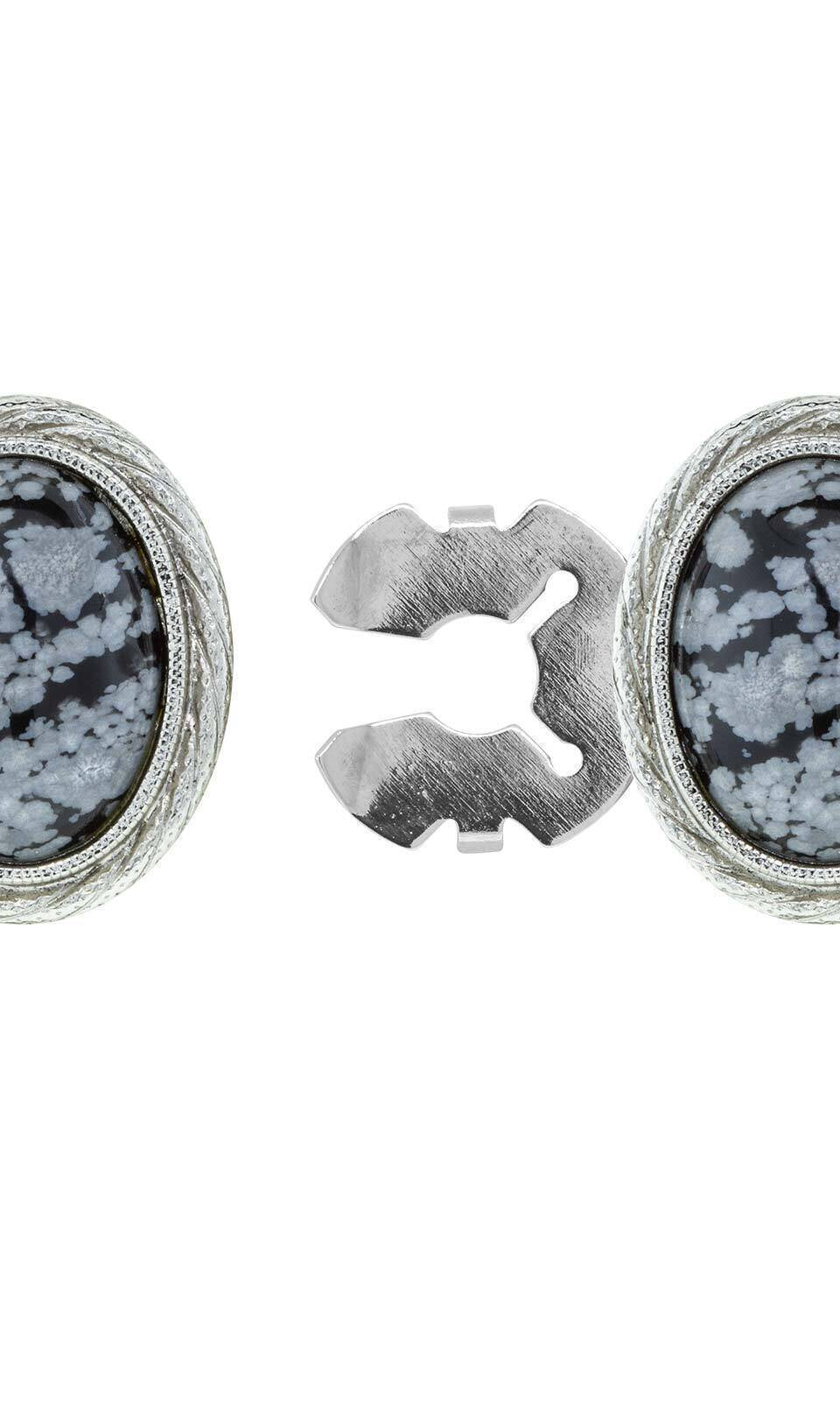 1928 Jewelry CUFF IT!¨ Cufflinks Genuine Stone Oval Button Cover