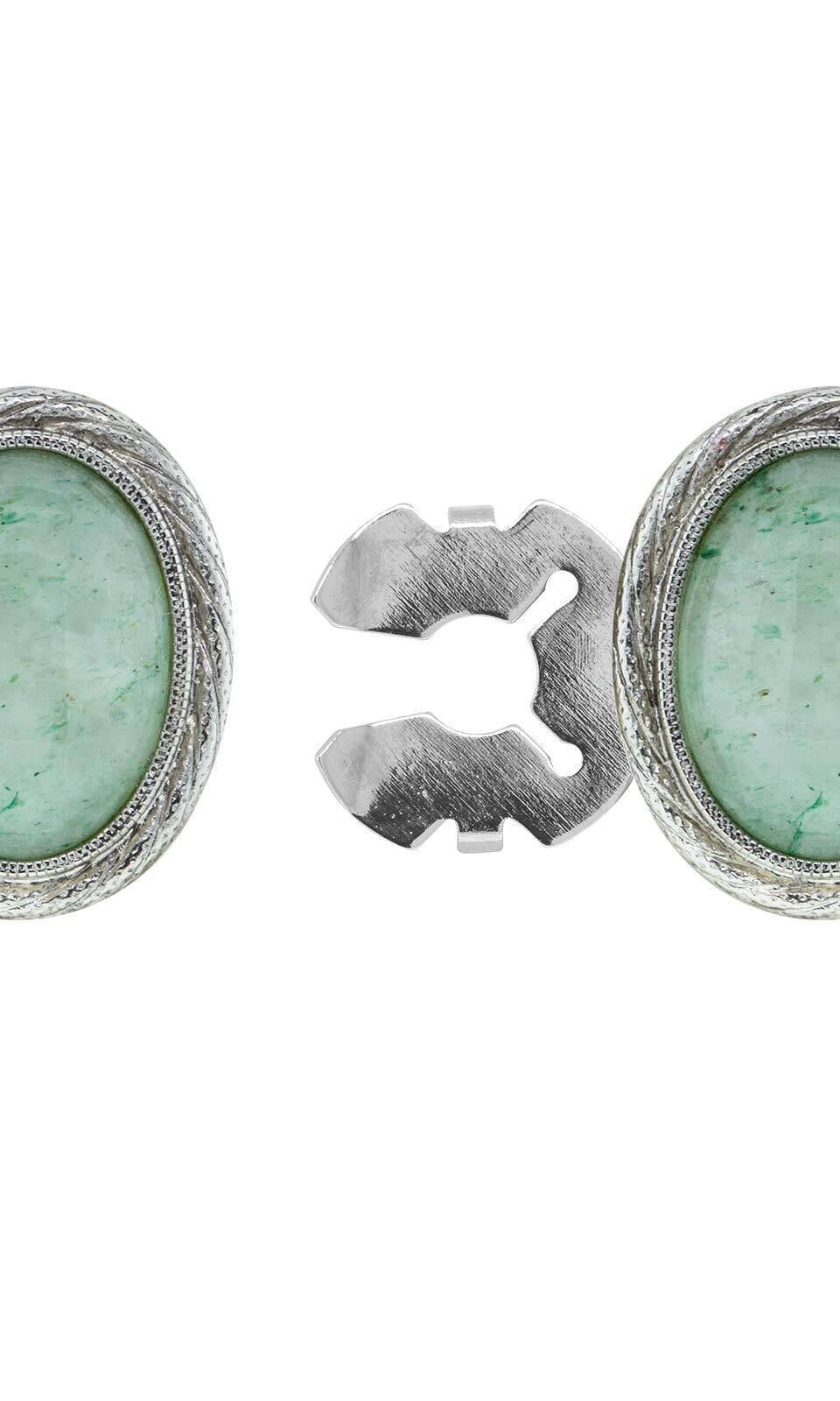 1928 Jewelry CUFF IT!¨ Cufflinks Genuine Stone Oval Button Cover