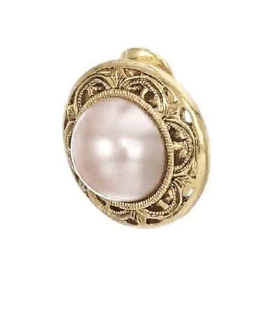 1928 Jewelry Rosabella Pink Faux Pearl Button Clip On Earrings