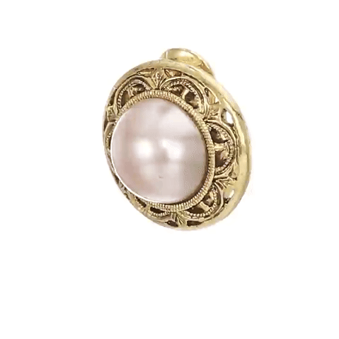 1928 Jewelry Rosabella Pink Faux Pearl Button Clip On Earrings