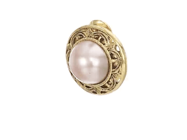 1928 Jewelry Rosabella Pink Faux Pearl Button Clip On Earrings
