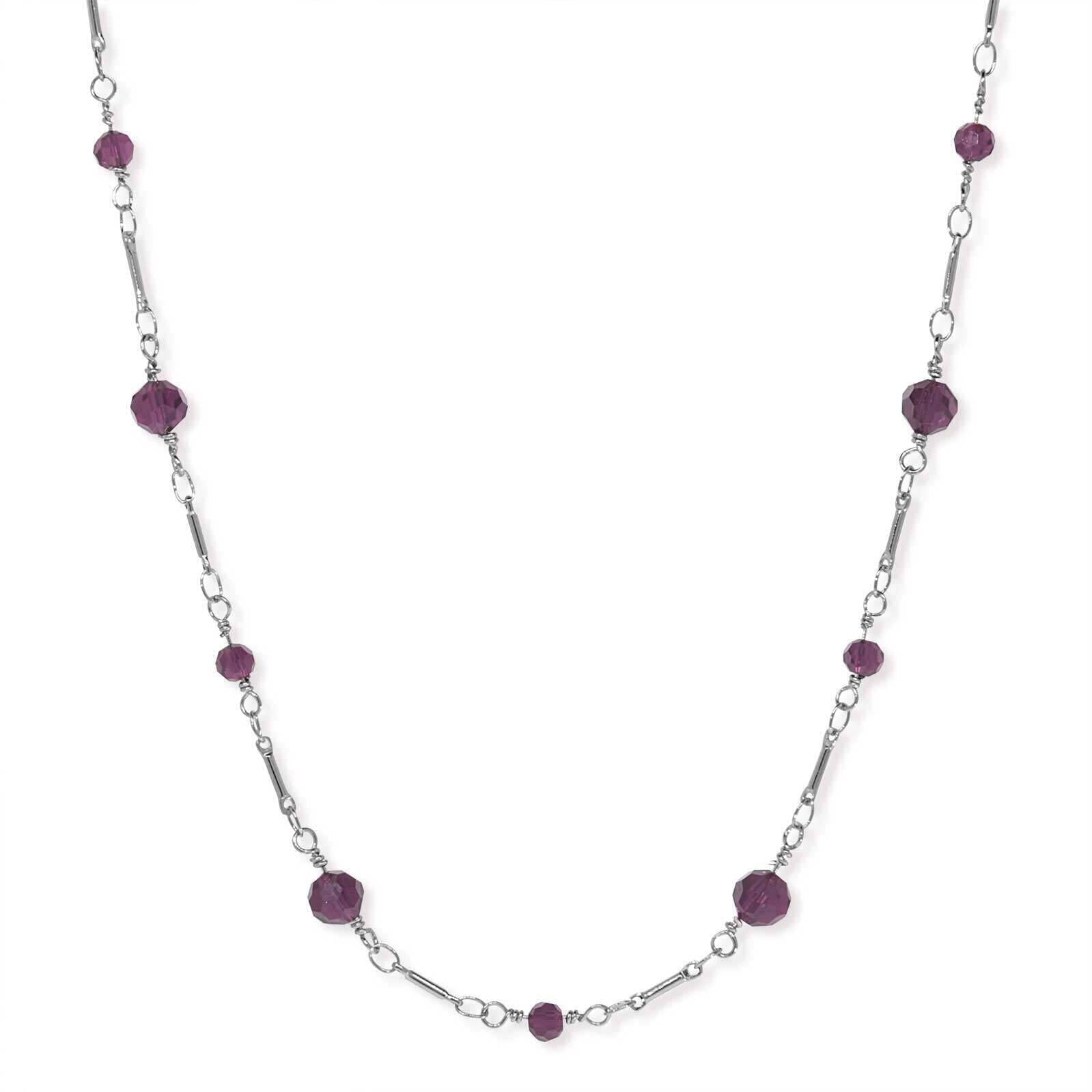 1928 Jewelry Beaded Silver Tone Chain Necklace 16"