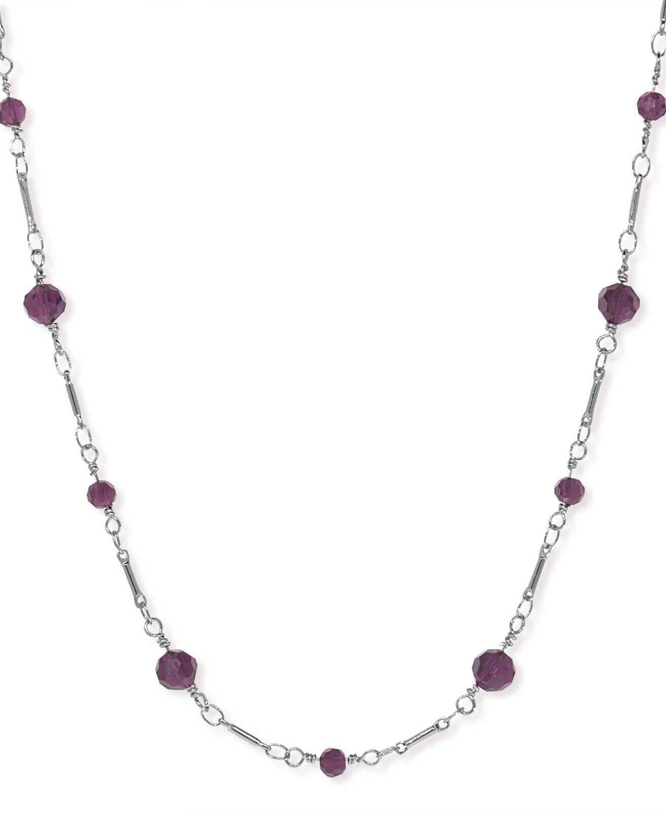 1928 Jewelry Beaded Silver Tone Chain Necklace 16"