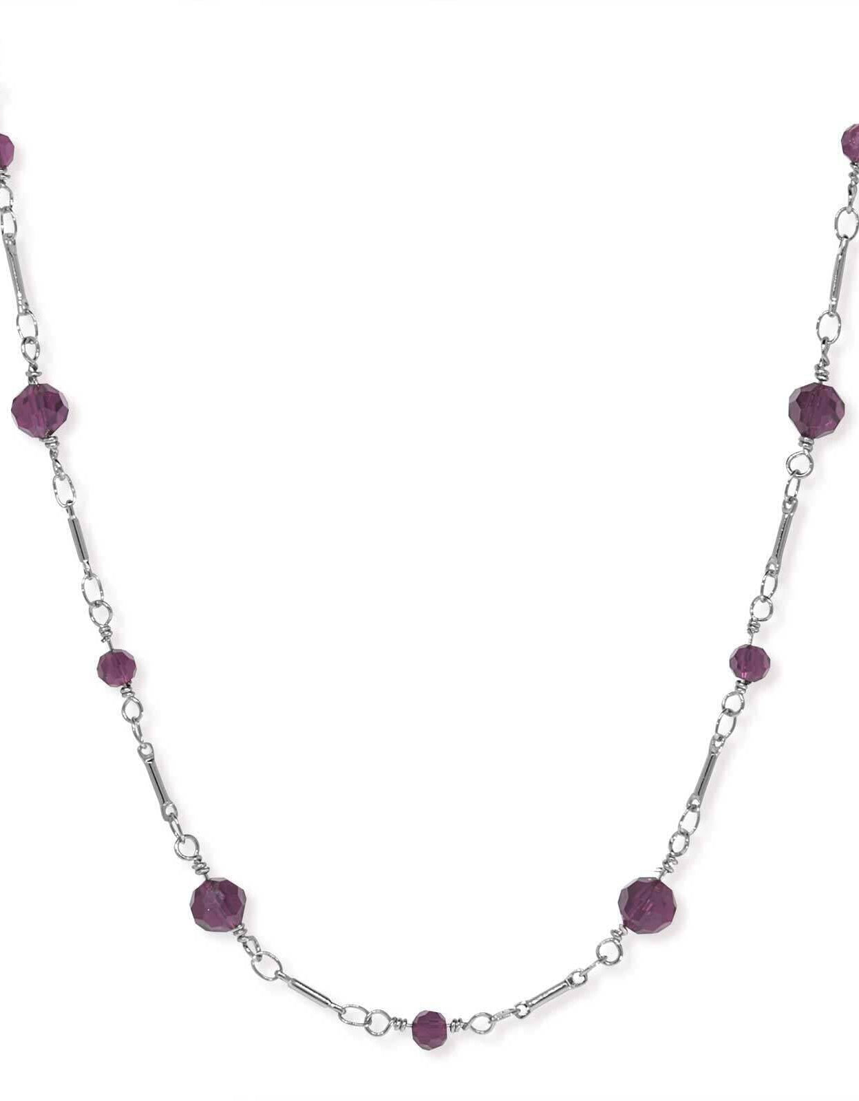 1928 Jewelry Beaded Silver Tone Chain Necklace 16"