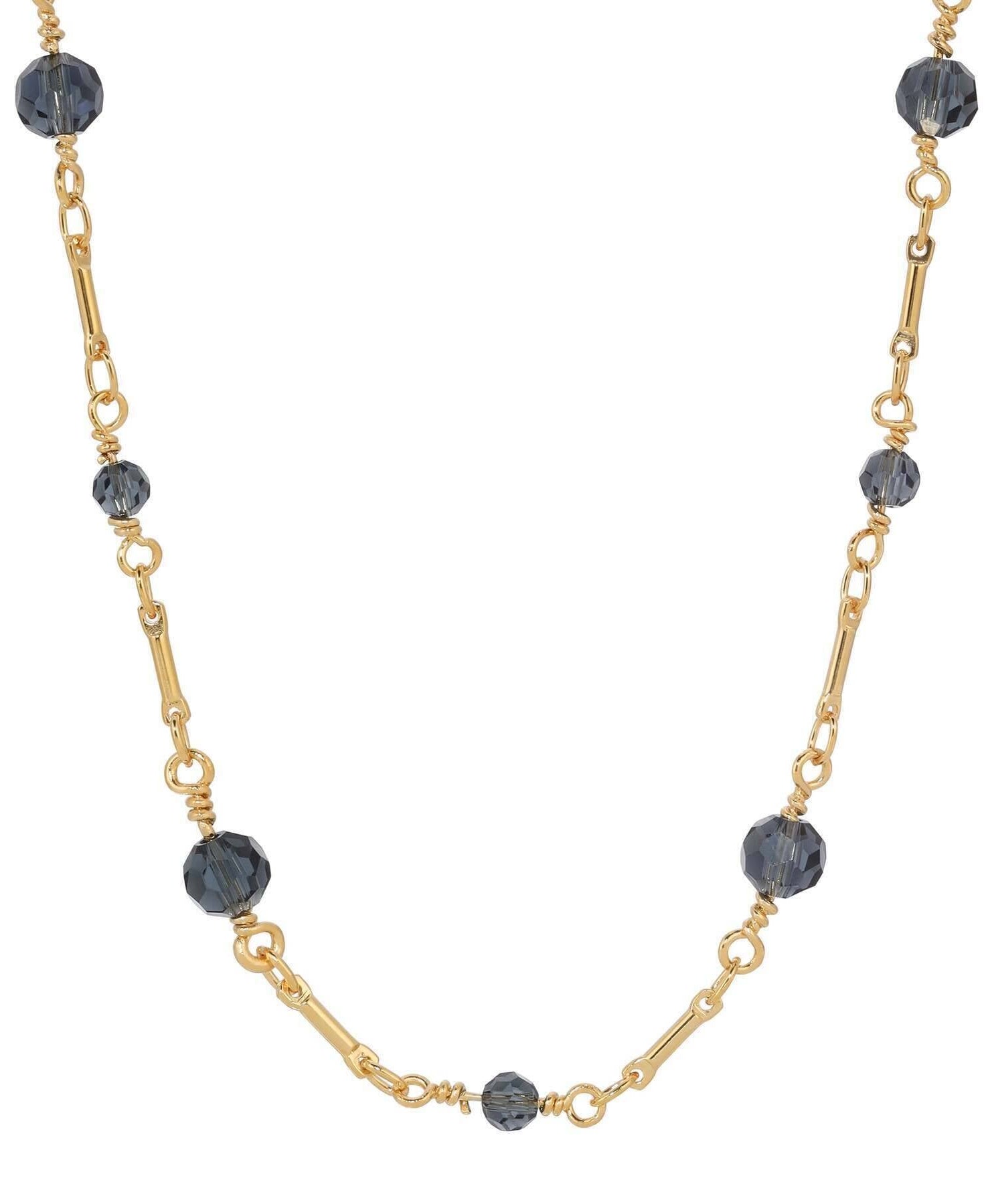 1928 Jewelry Celestial Grace Glass Beaded Chain Necklace 16"