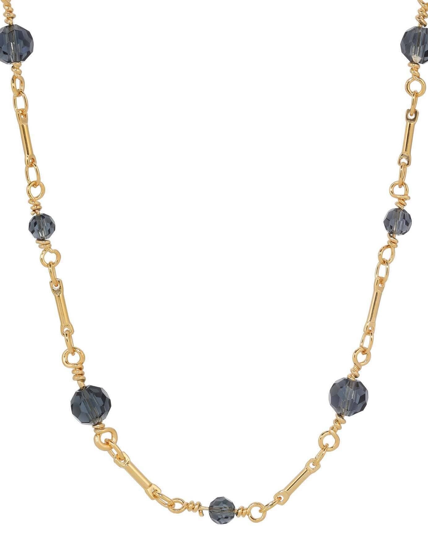 1928 Jewelry Celestial Grace Glass Beaded Chain Necklace 16"