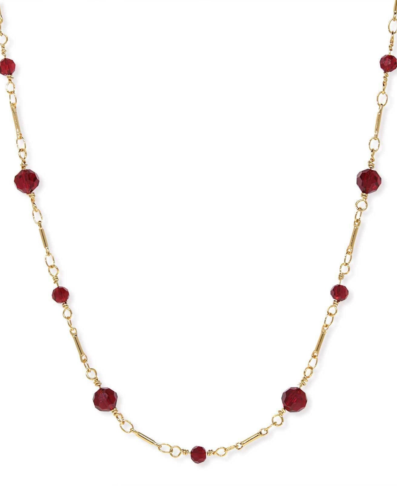 1928 Jewelry Celestial Grace Glass Beaded Chain Necklace 16"