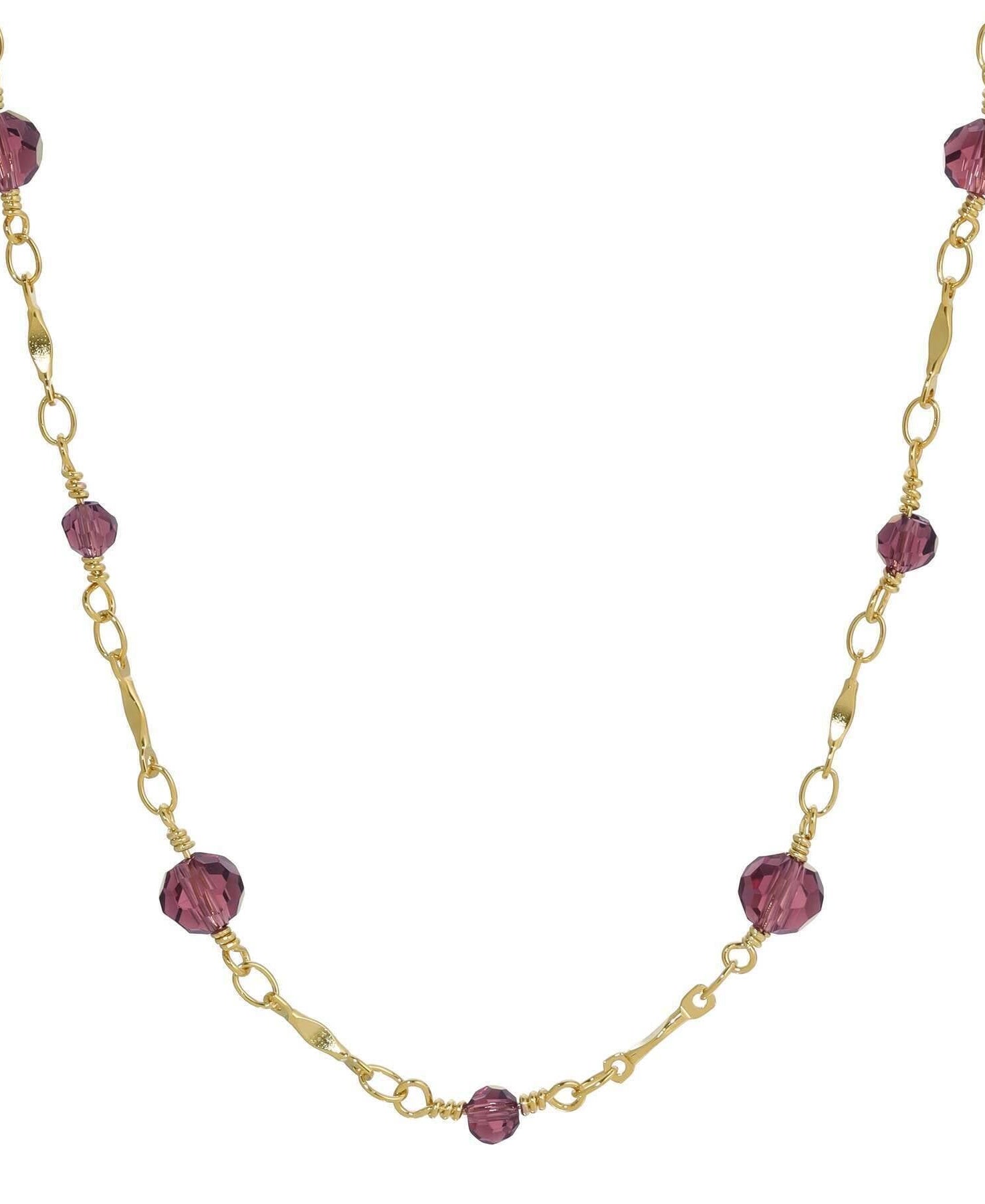 1928 Jewelry Celestial Grace Glass Beaded Chain Necklace 16"