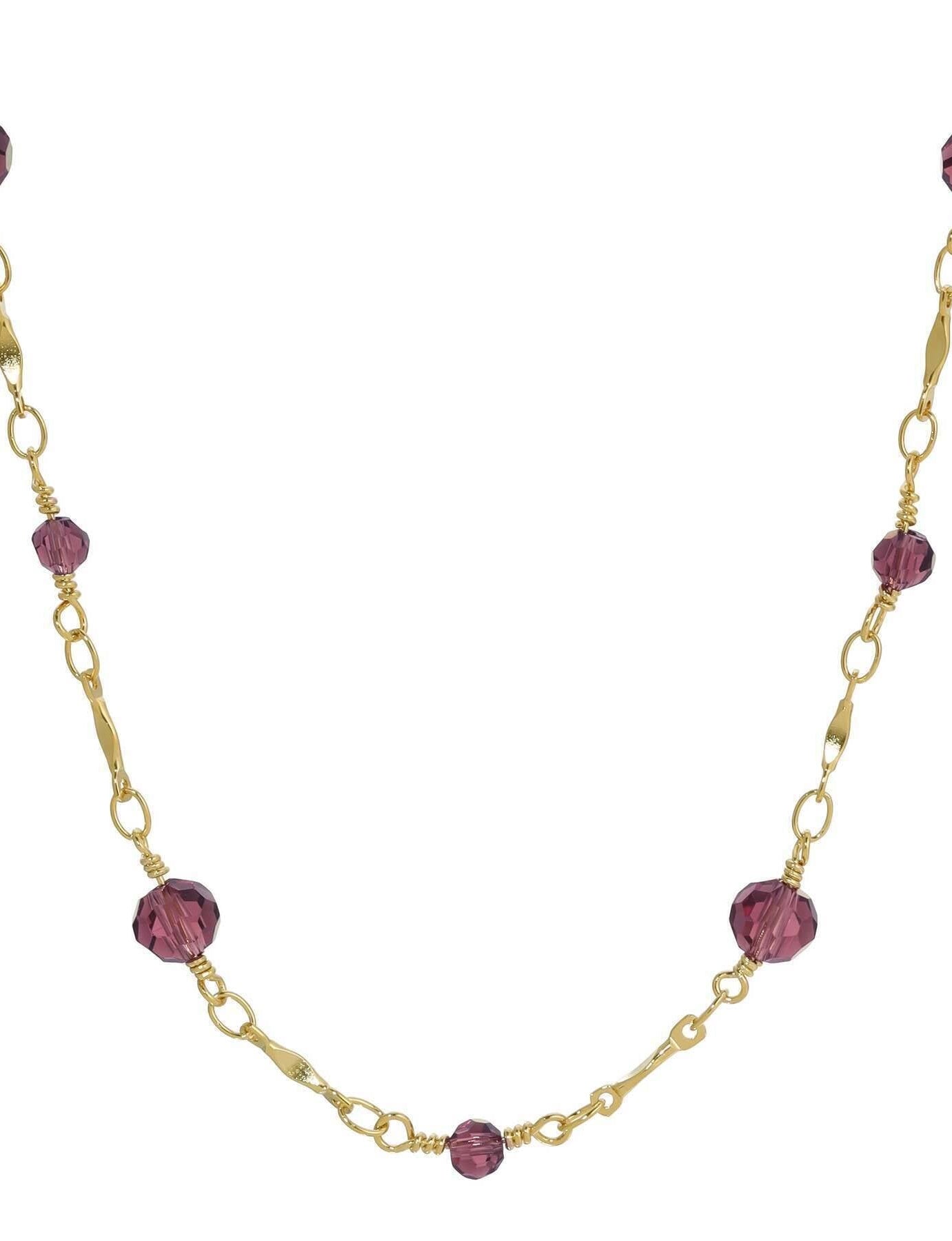 1928 Jewelry Celestial Grace Glass Beaded Chain Necklace 16"