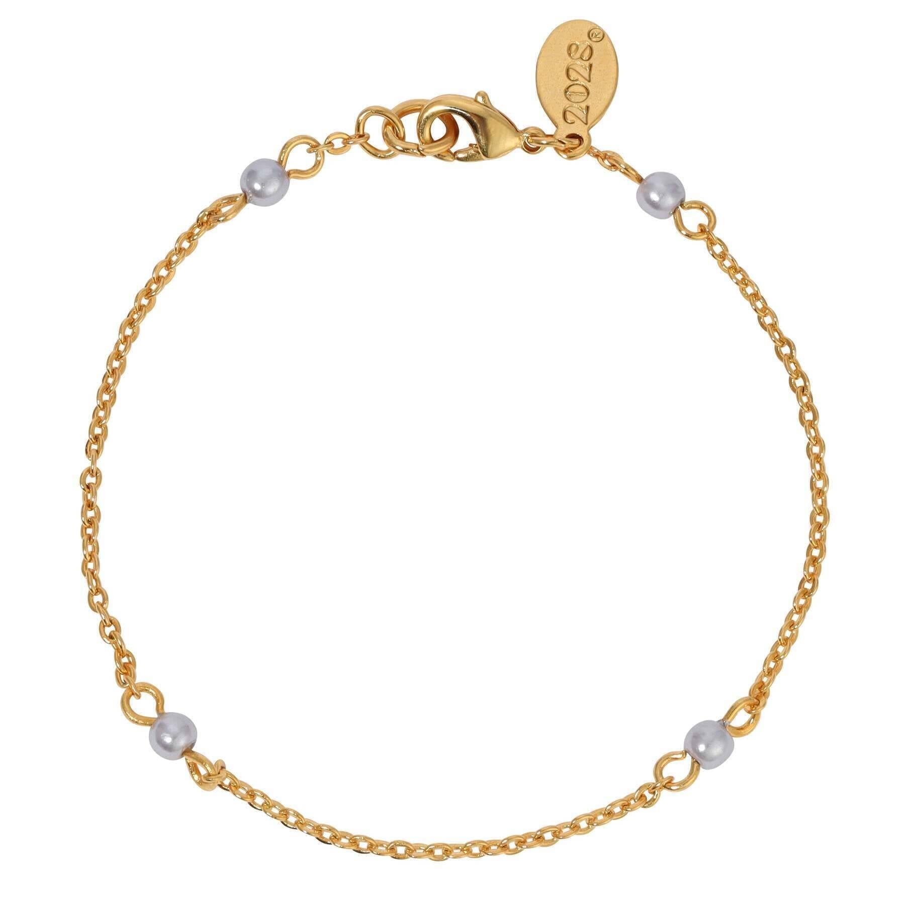 2028 Jewelry Light Grey Faux Pearl Chain Bracelet 7 Inch