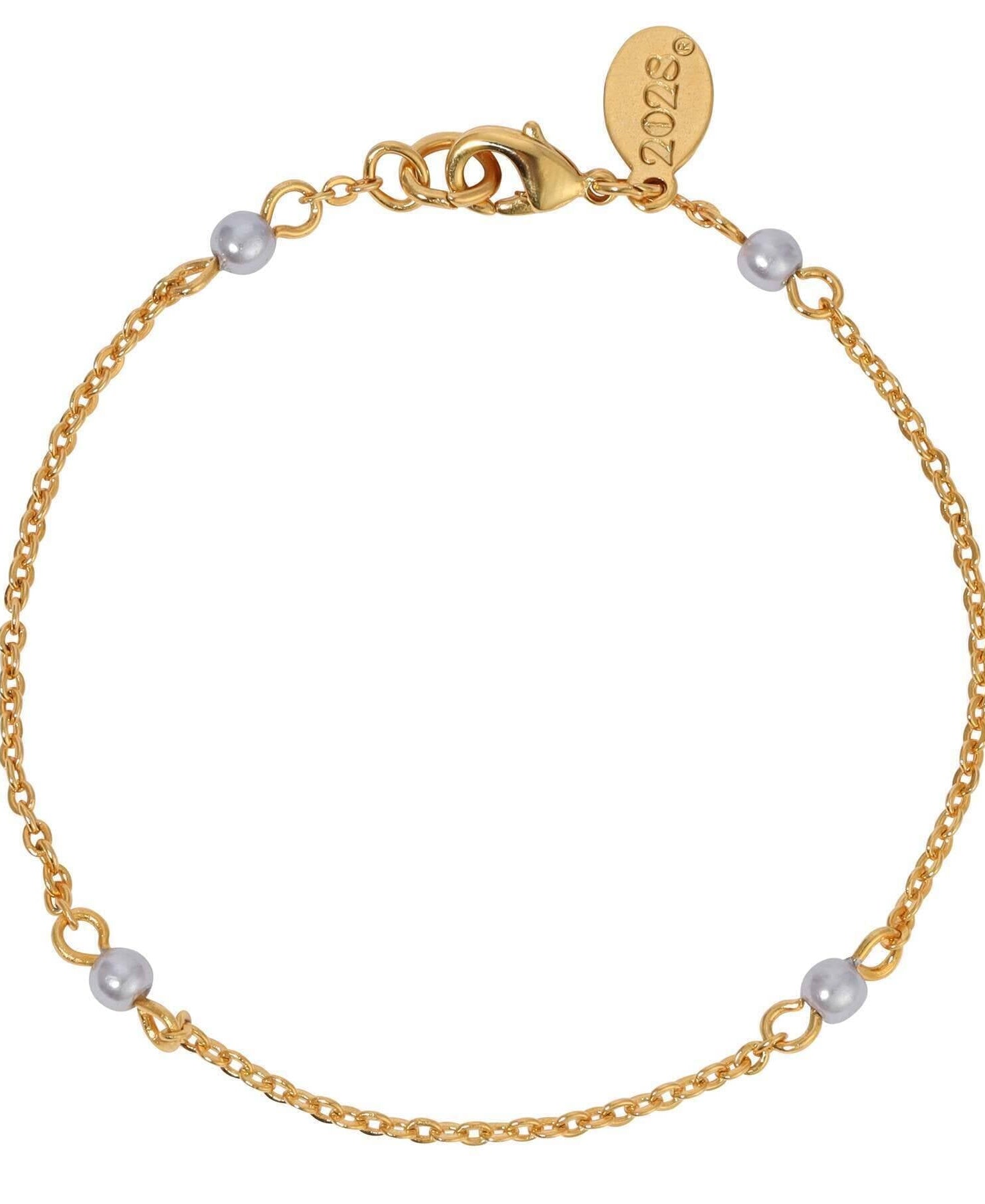 2028 Jewelry Light Grey Faux Pearl Chain Bracelet 7 Inch