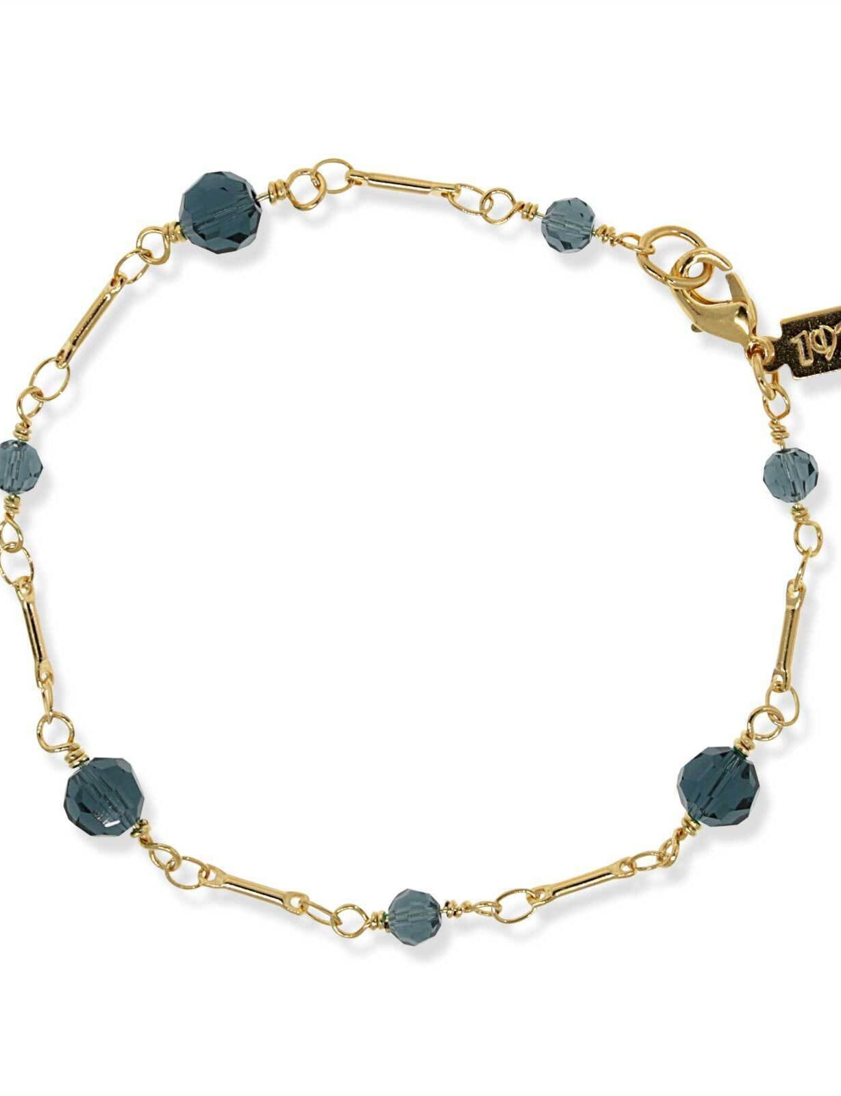 1928 Jewelry Faceted Crystal Beaded Chain Bracelet 7"