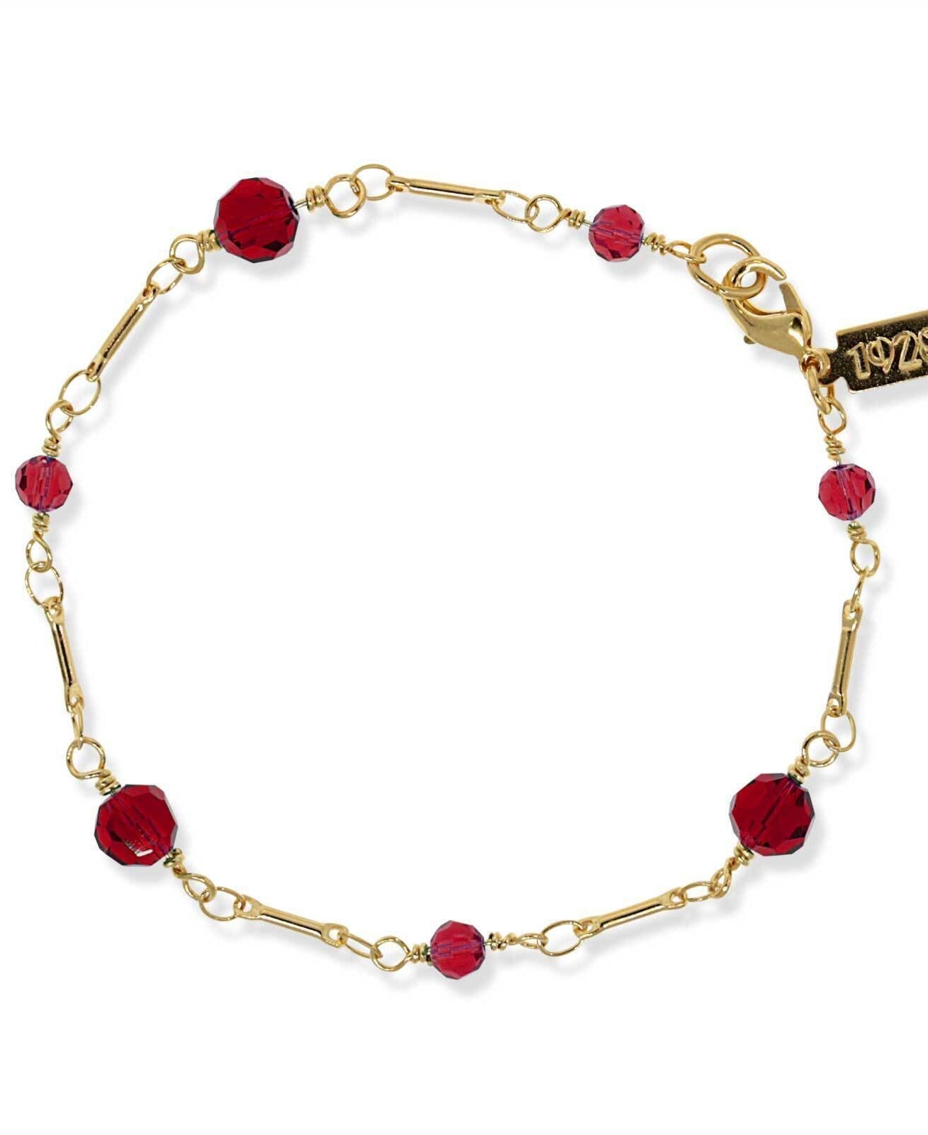 1928 Jewelry Faceted Crystal Beaded Chain Bracelet 7"