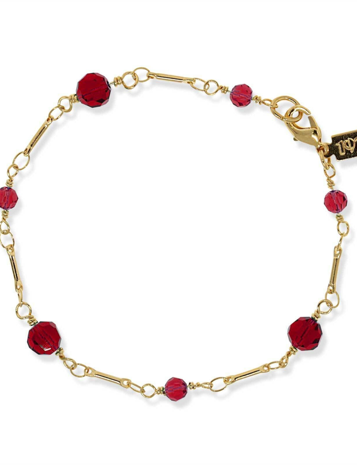 1928 Jewelry Faceted Crystal Beaded Chain Bracelet 7"