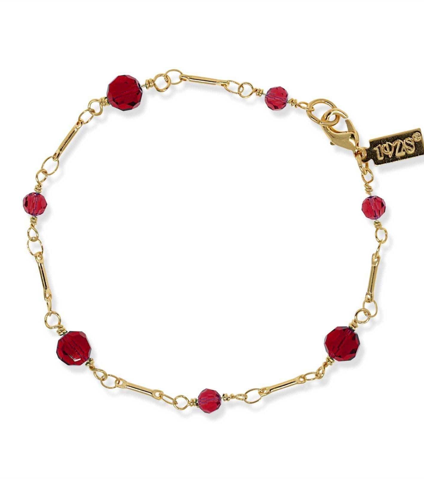 1928 Jewelry Faceted Crystal Beaded Chain Bracelet 7"