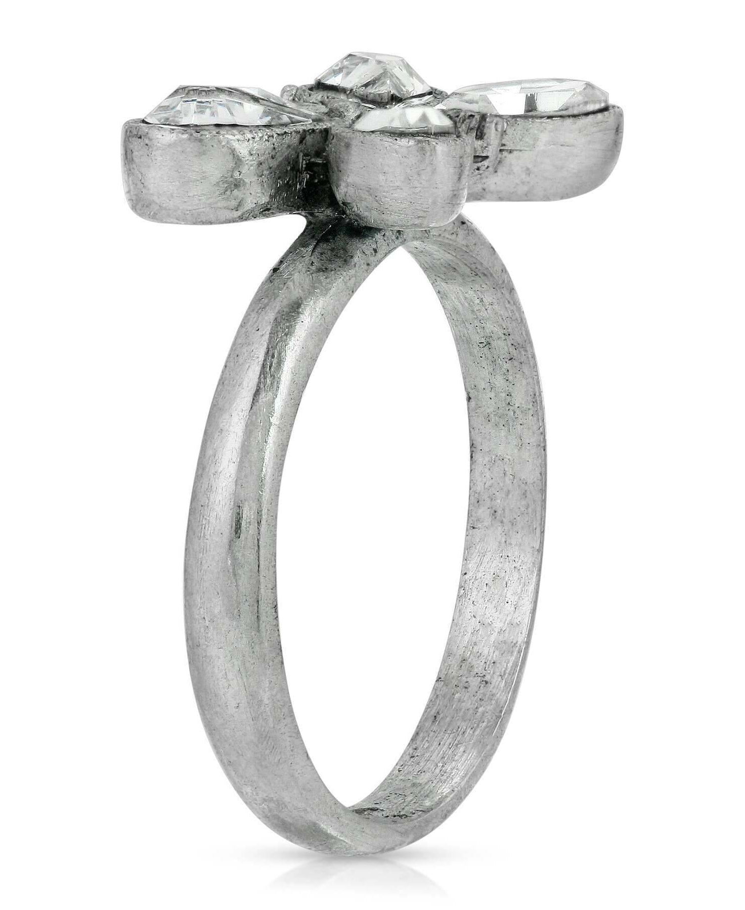 1928 Jewelry Pewter Crystal Butterfly Ring Size 7