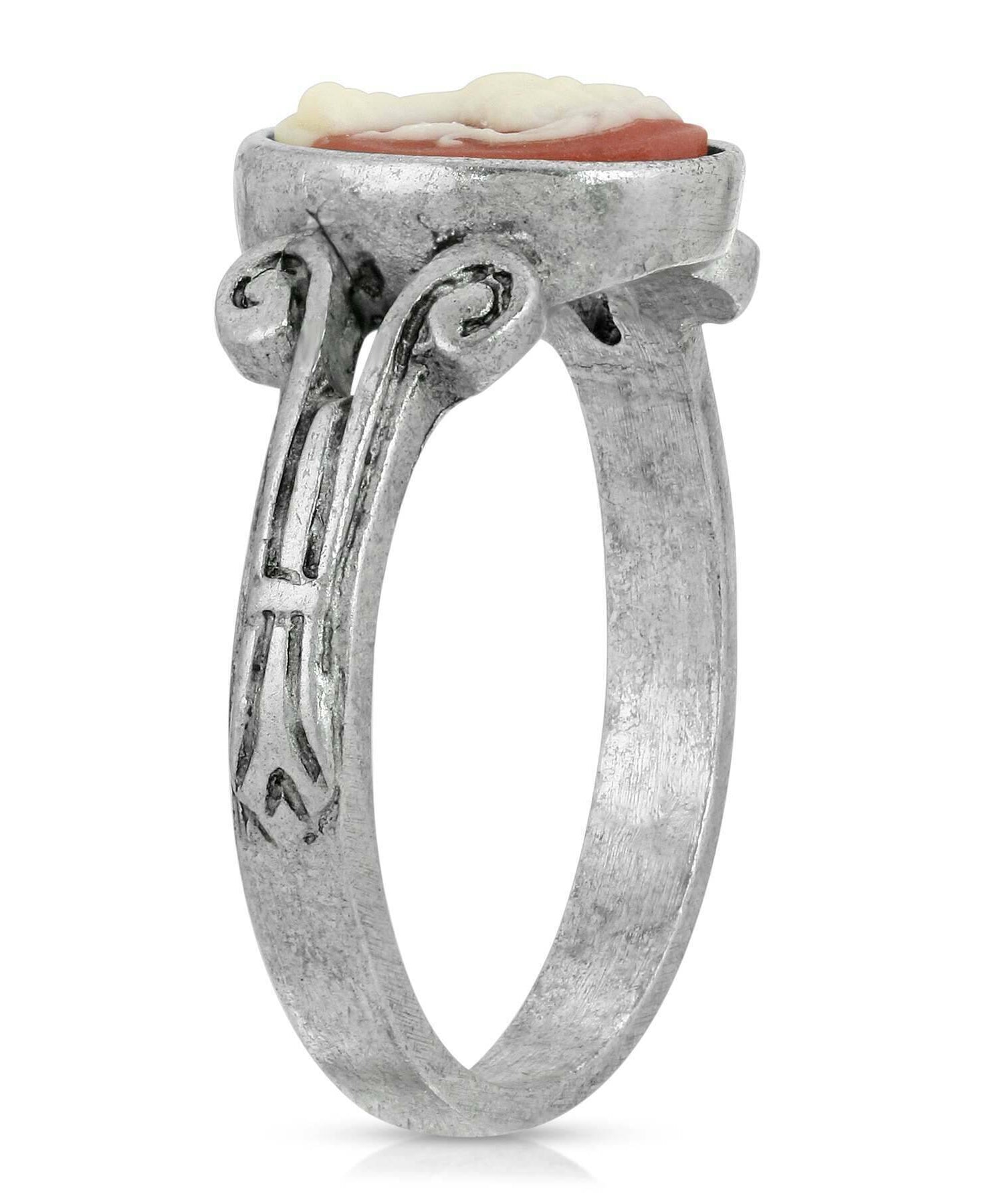1928 Jewelry Oval Carnelian Cameo Ring Size 7