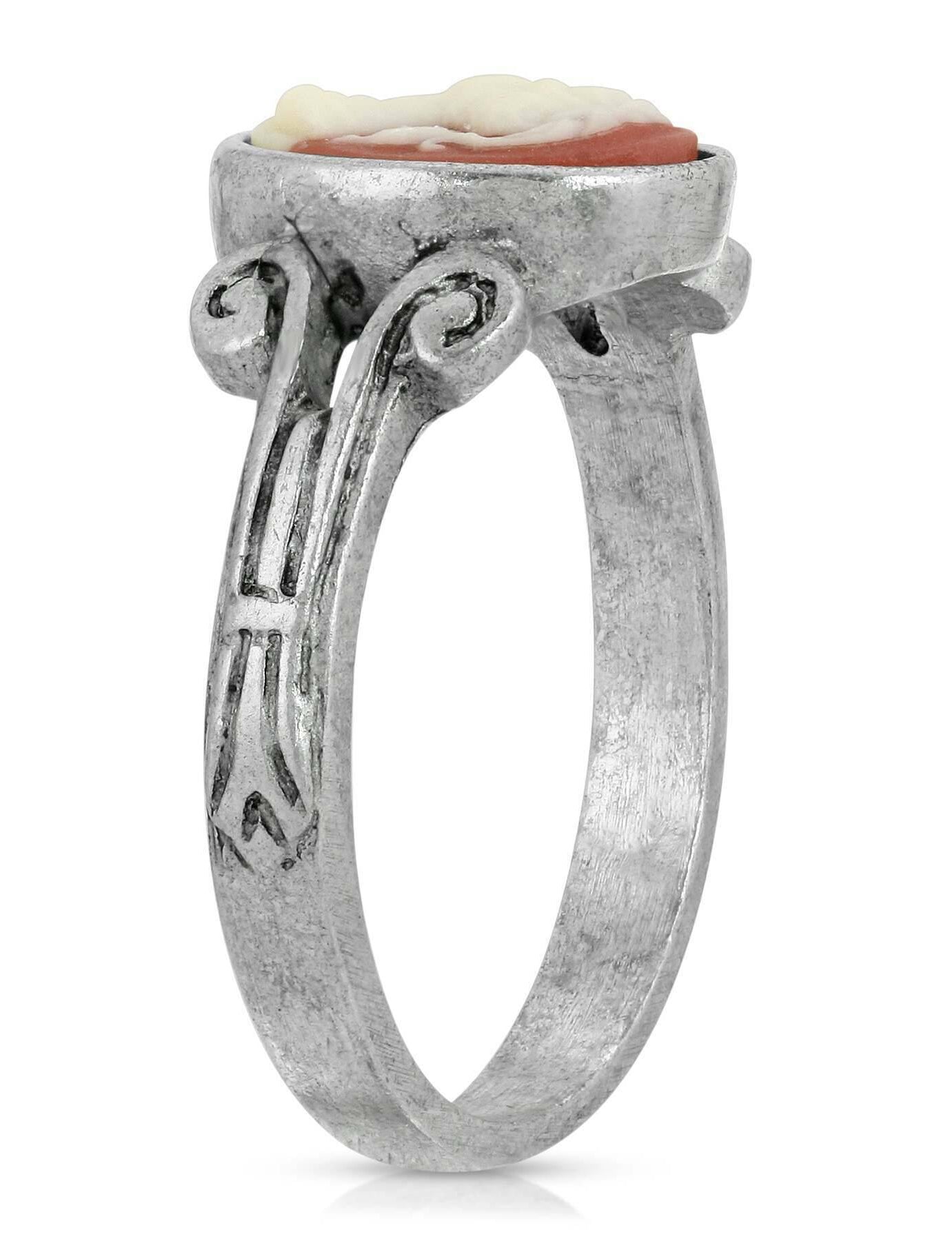 1928 Jewelry Oval Carnelian Cameo Ring Size 7