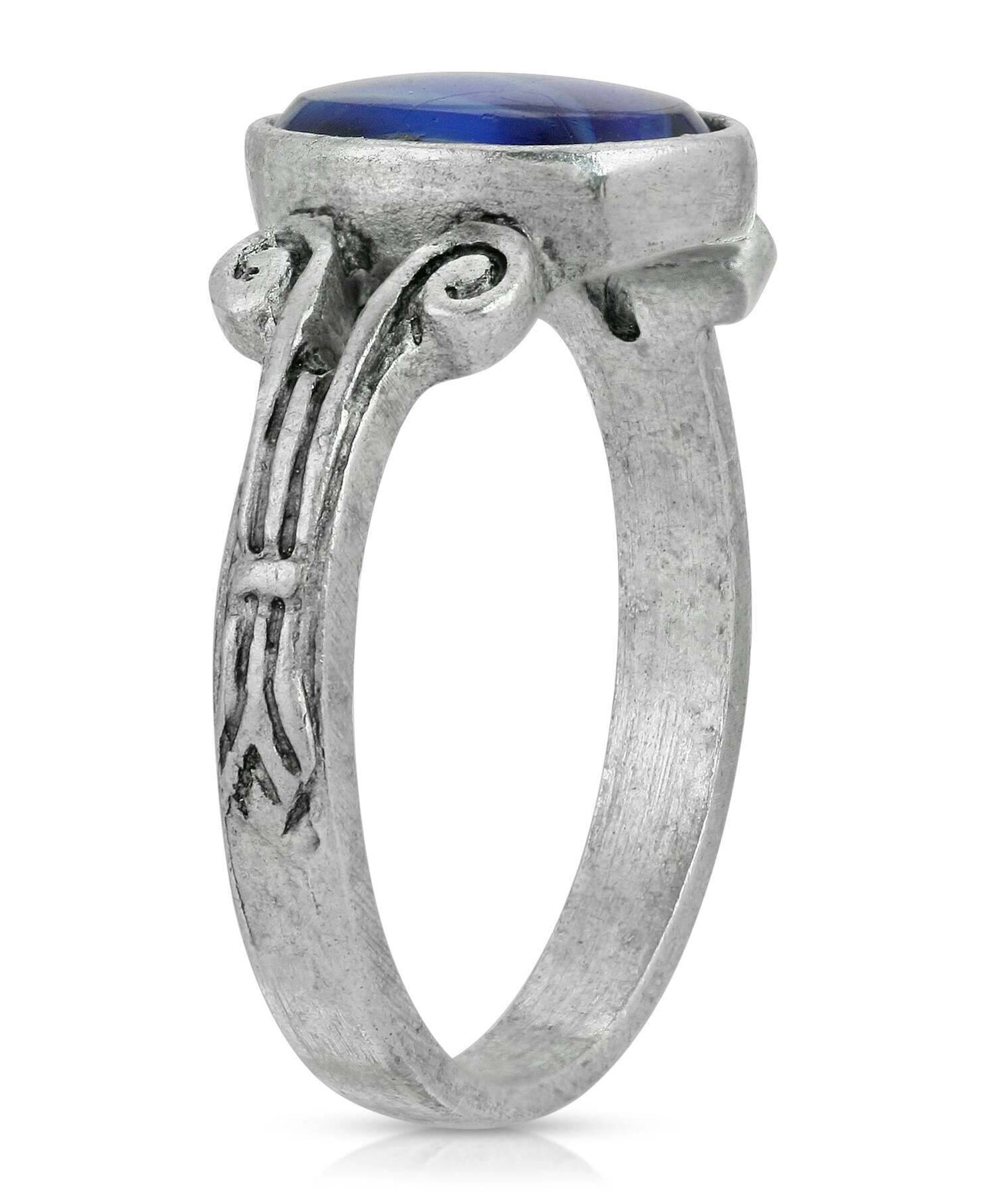 1928 Jewelry Round Blue Center Size 7 Ring