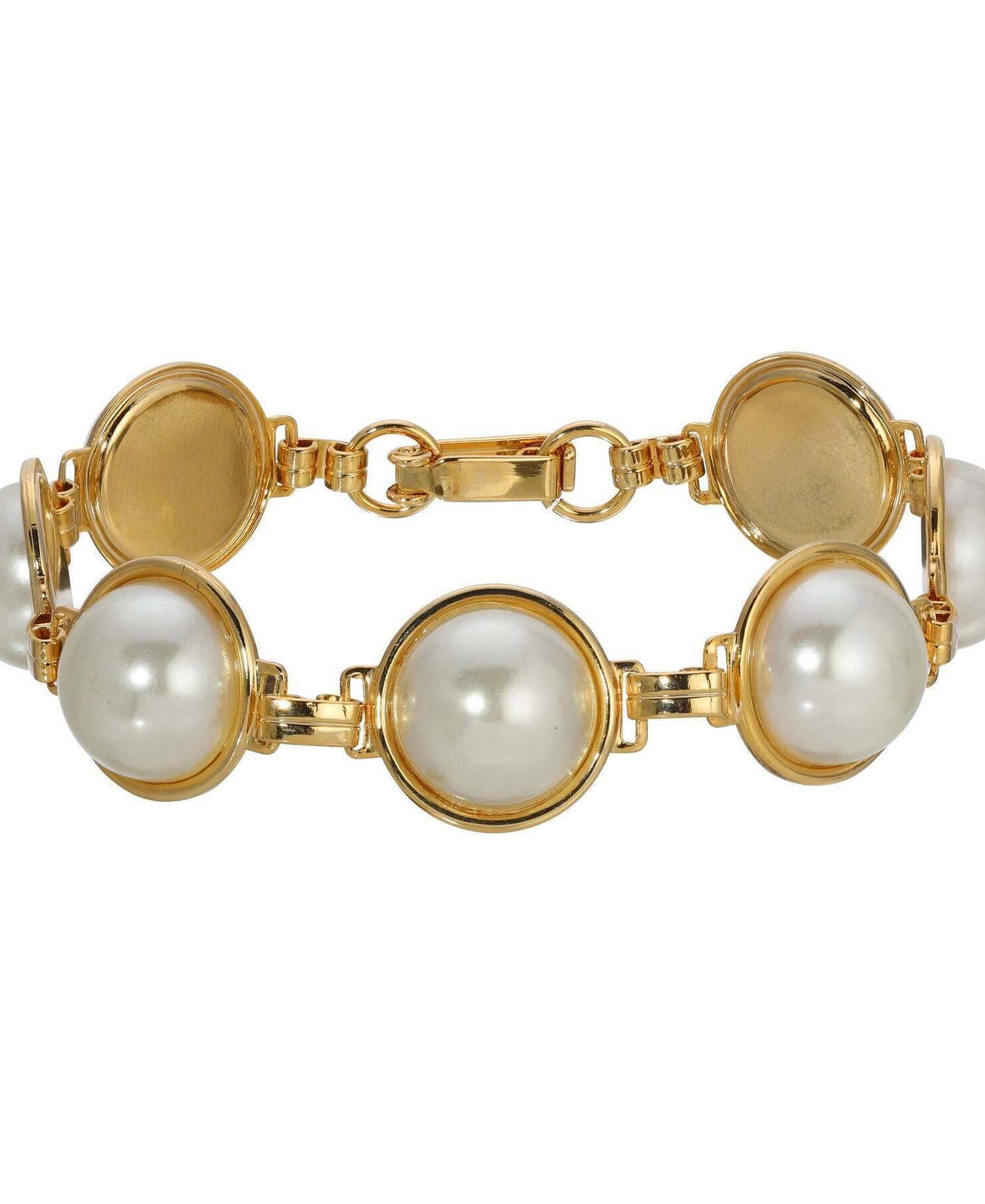 1928 Jewelry Multi Faux Pearl Link Bracelet