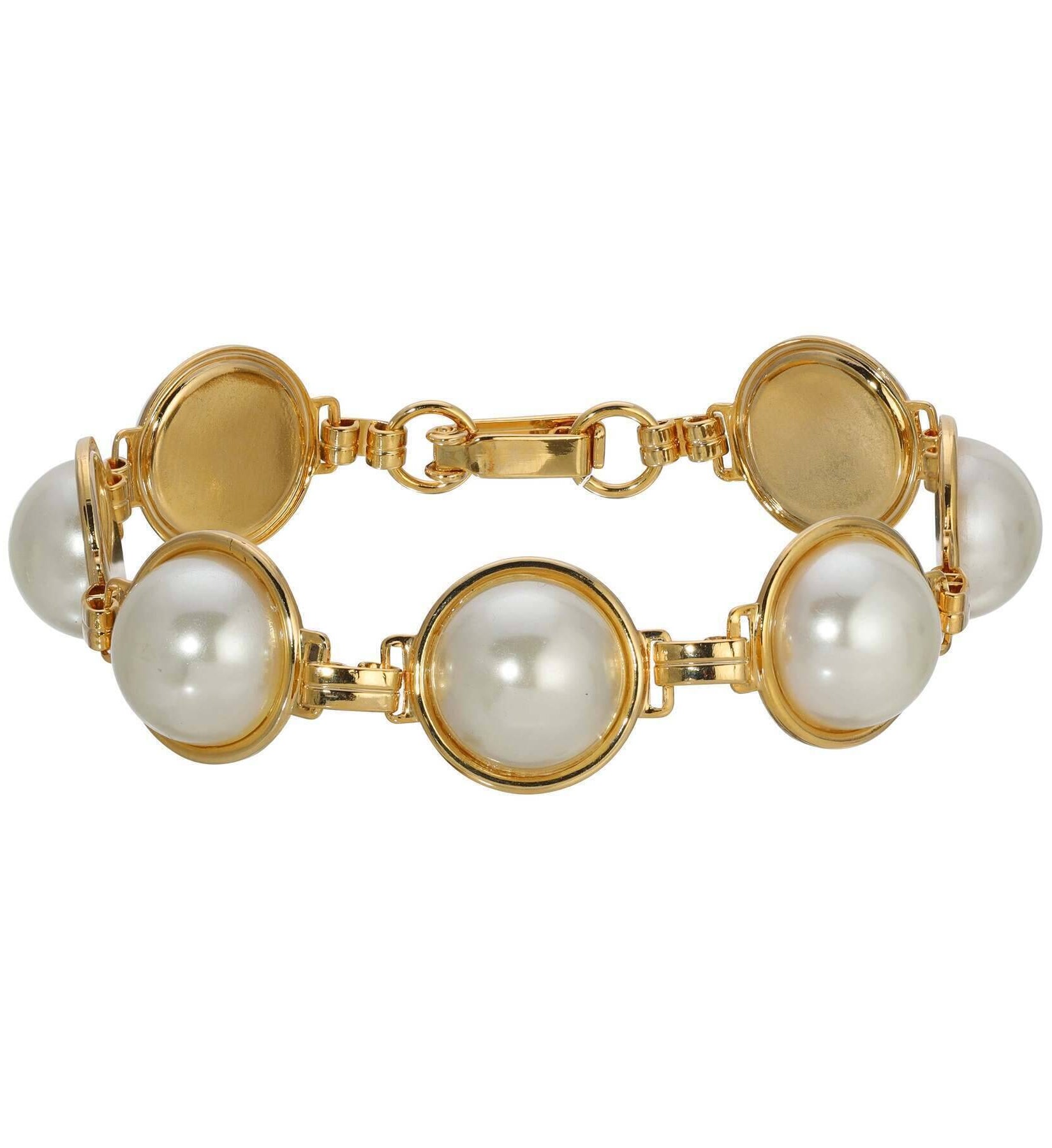 1928 Jewelry Multi Faux Pearl Link Bracelet