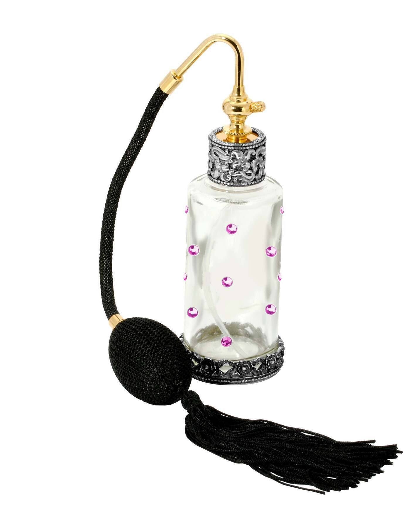 1928 Jewelry Crystal Accent Glass Atomiser Perfume Spray Bottle