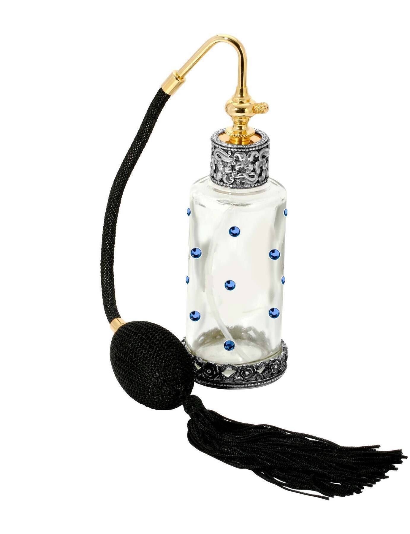 1928 Jewelry Crystal Accent Glass Atomiser Perfume Spray Bottle