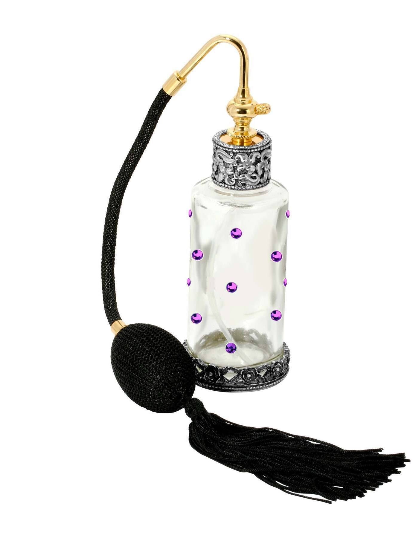 1928 Jewelry Crystal Accent Glass Atomiser Perfume Spray Bottle