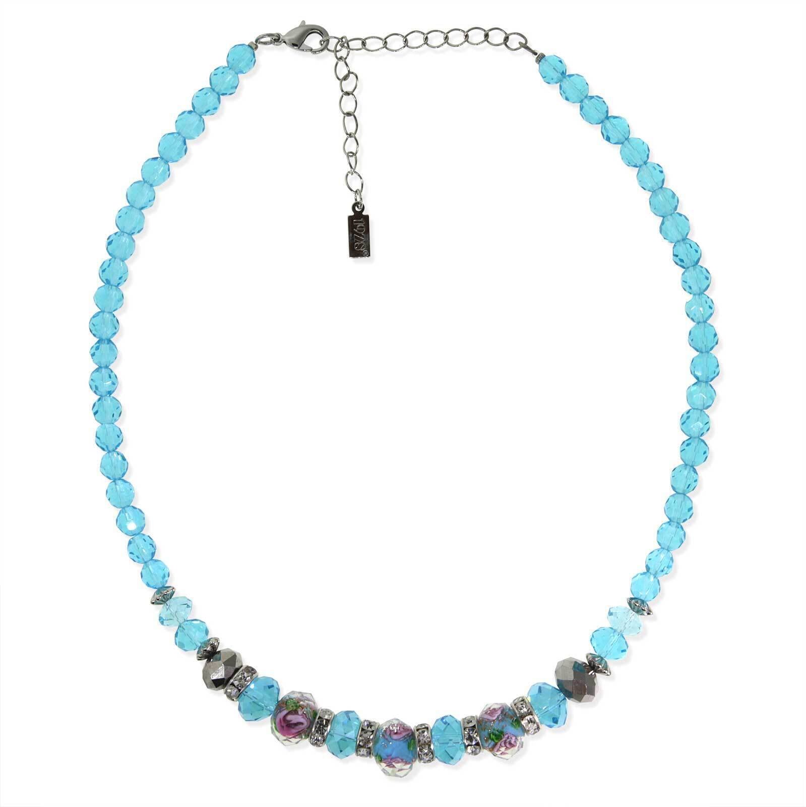 1928 Jewelry Pink Floral Beaded Necklace 15" + 3" Extender