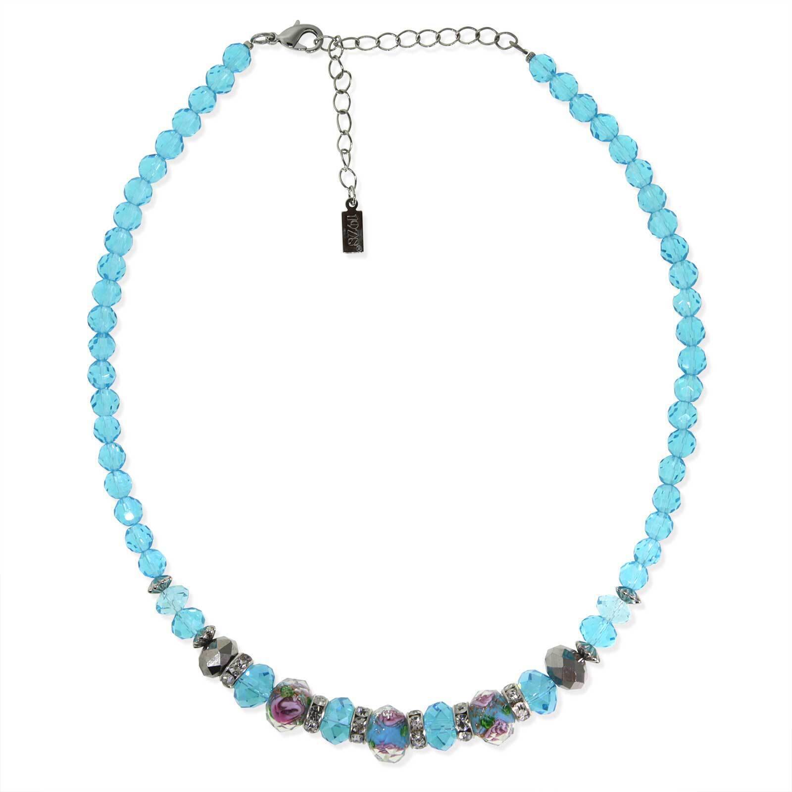 1928 Jewelry Pink Floral Beaded Necklace 15" + 3" Extender