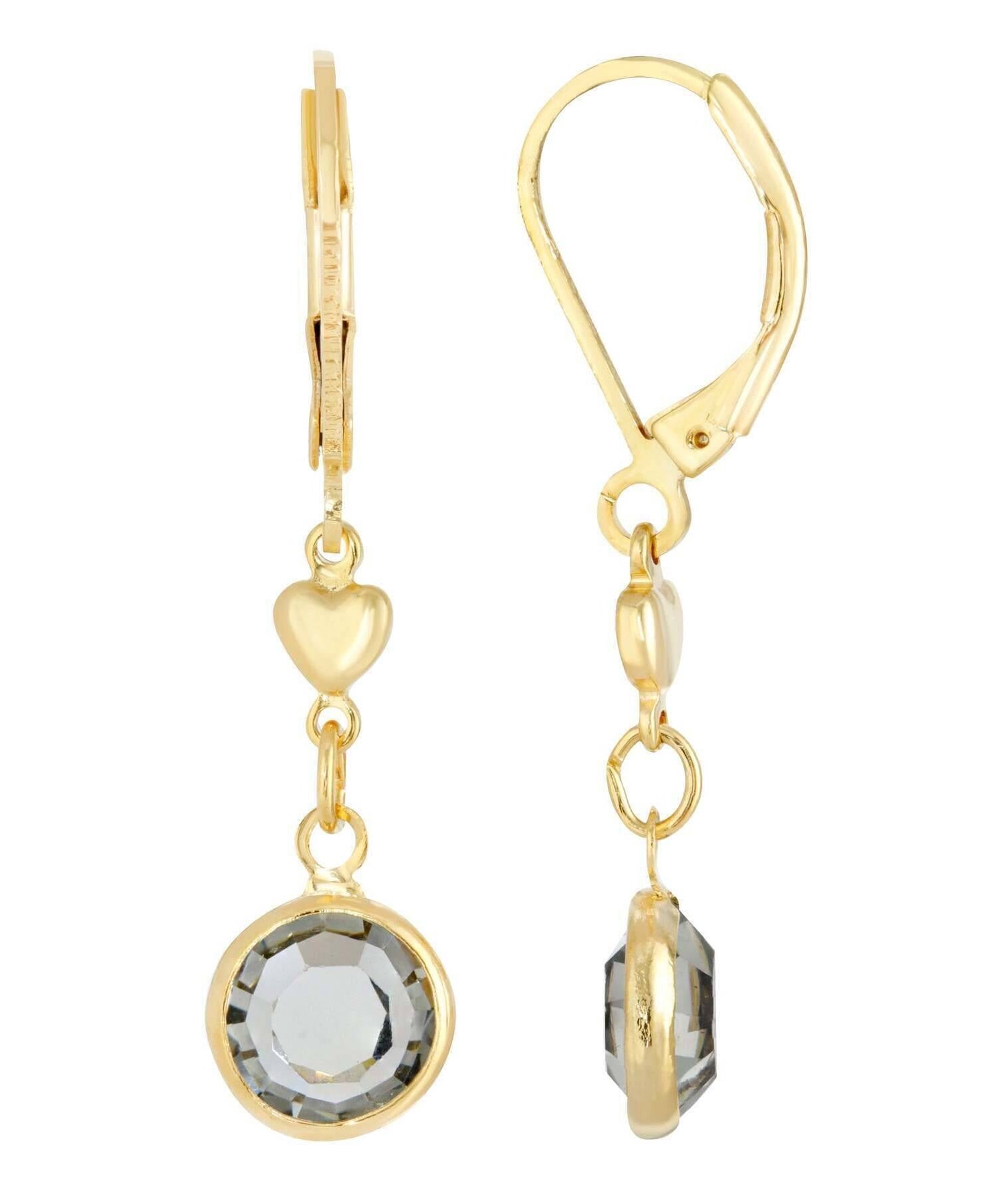 1928 Jewelry Channel Crystal And Heart Drop Earrings