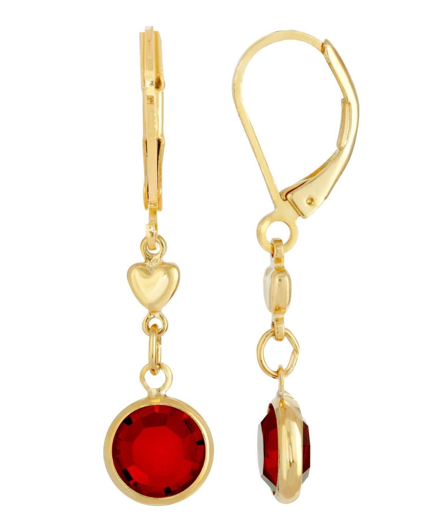1928 Jewelry Channel Crystal And Heart Drop Earrings