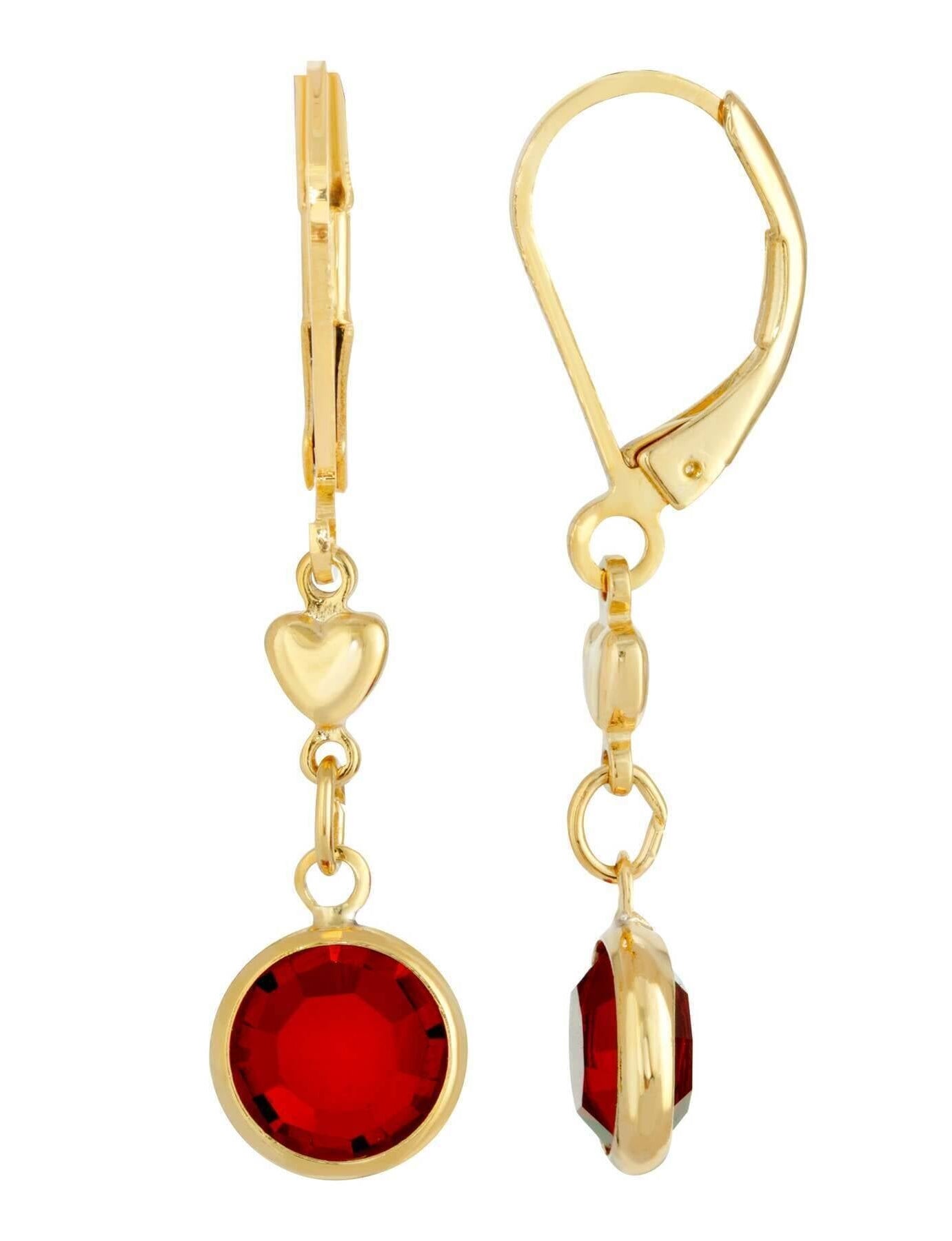 1928 Jewelry Channel Crystal And Heart Drop Earrings