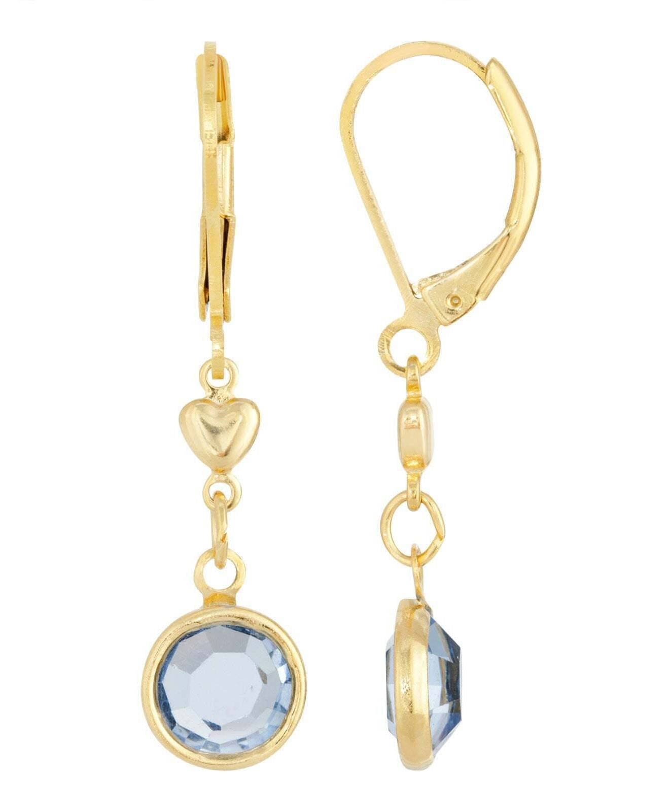 1928 Jewelry Channel Crystal And Heart Drop Earrings