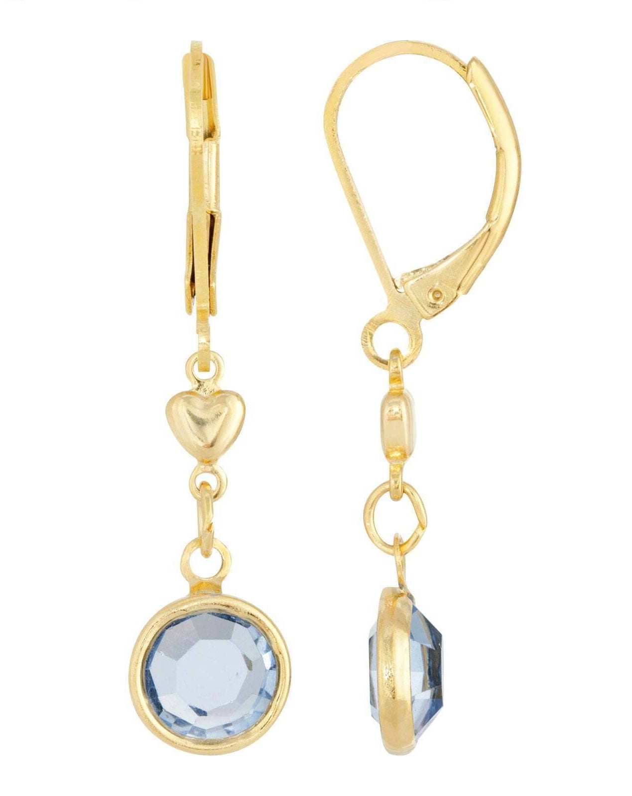 1928 Jewelry Channel Crystal And Heart Drop Earrings