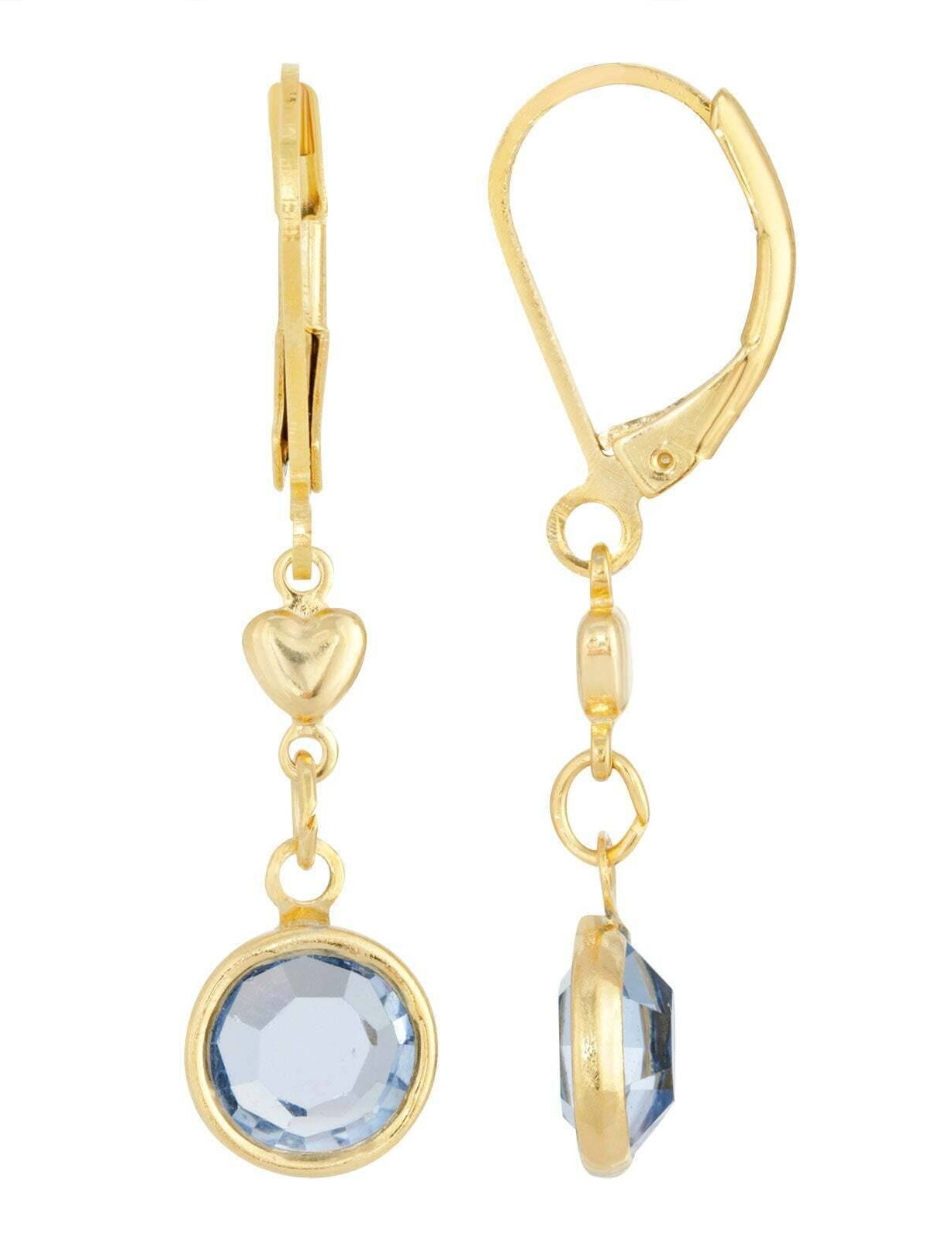 1928 Jewelry Channel Crystal And Heart Drop Earrings
