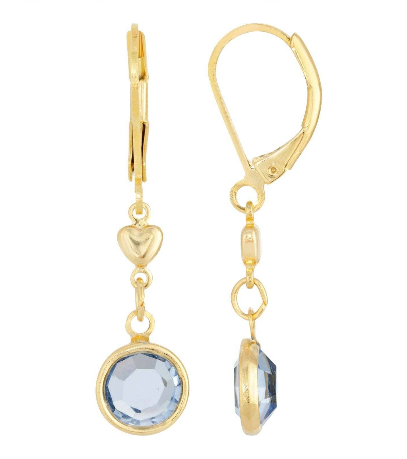 1928 Jewelry Channel Crystal And Heart Drop Earrings