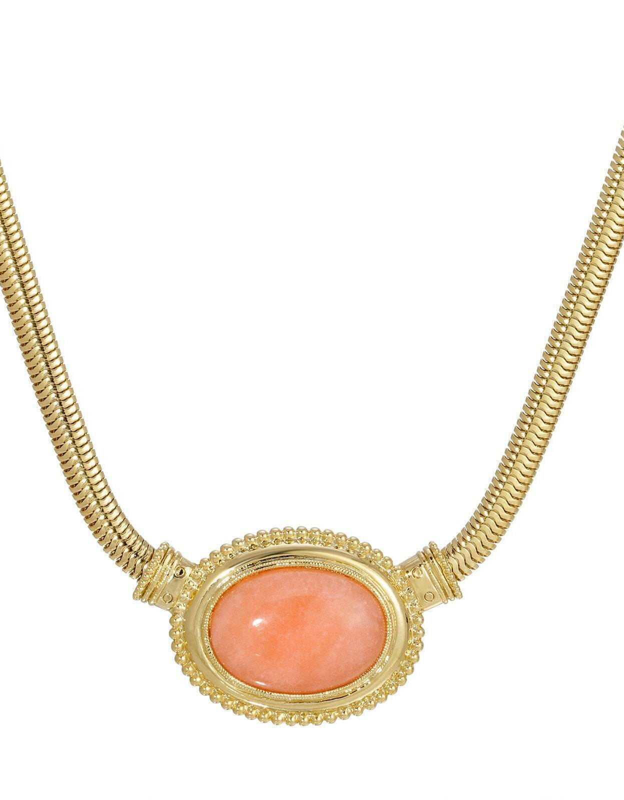 1928 Jewelry Eternal Elegance Oval Gemstone Collar Necklace 16" + 3" Extension