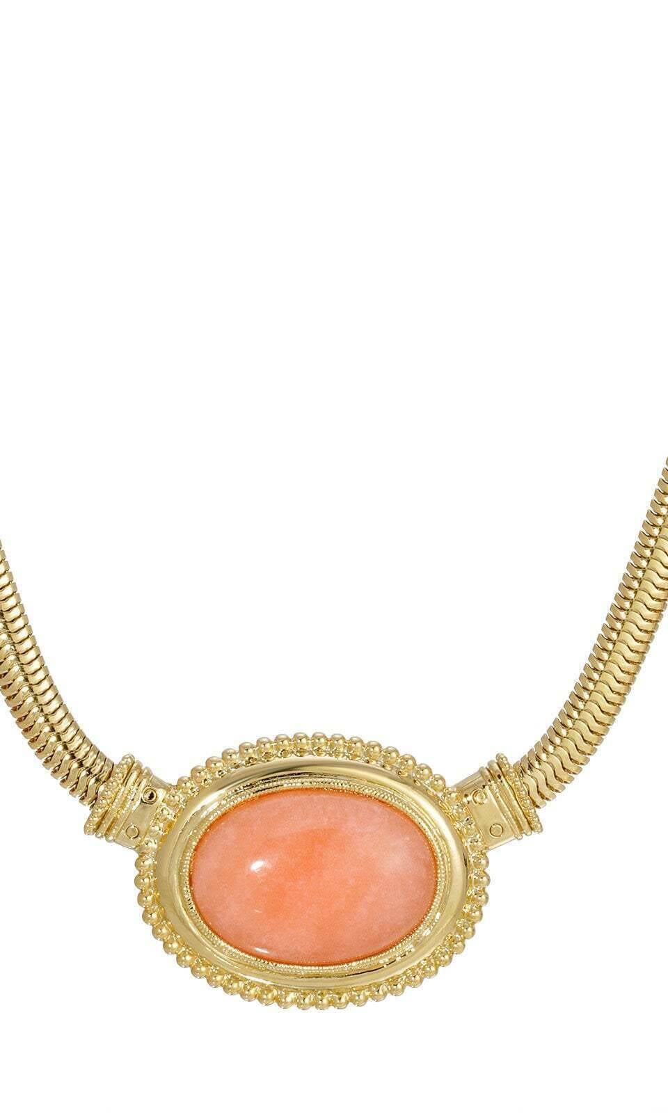 1928 Jewelry Eternal Elegance Oval Gemstone Collar Necklace 16" + 3" Extension