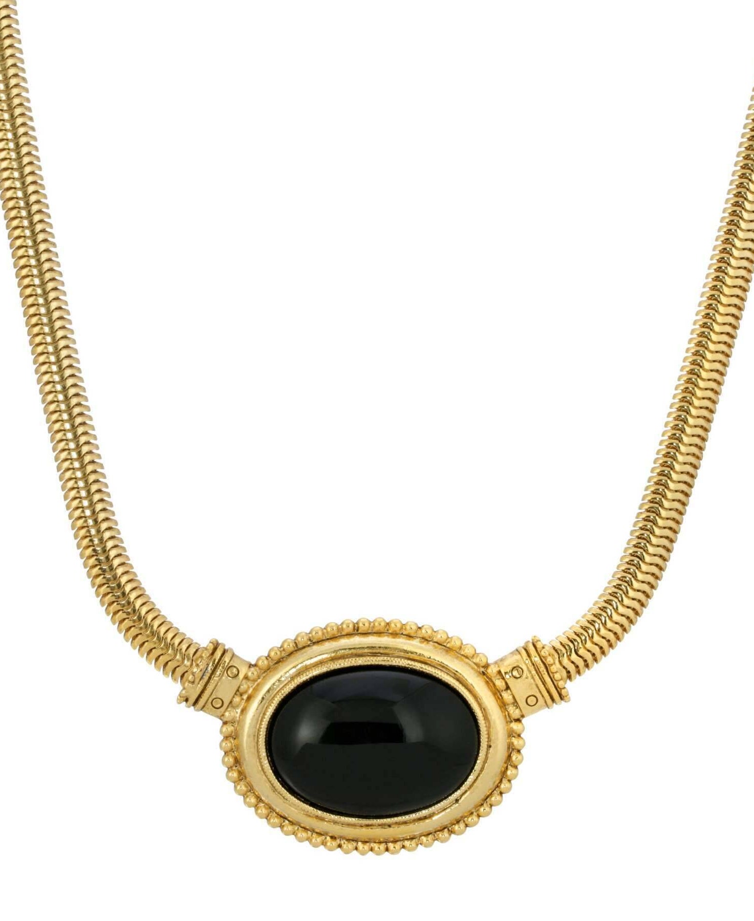 1928 Jewelry Eternal Elegance Oval Gemstone Collar Necklace 16" + 3" Extension