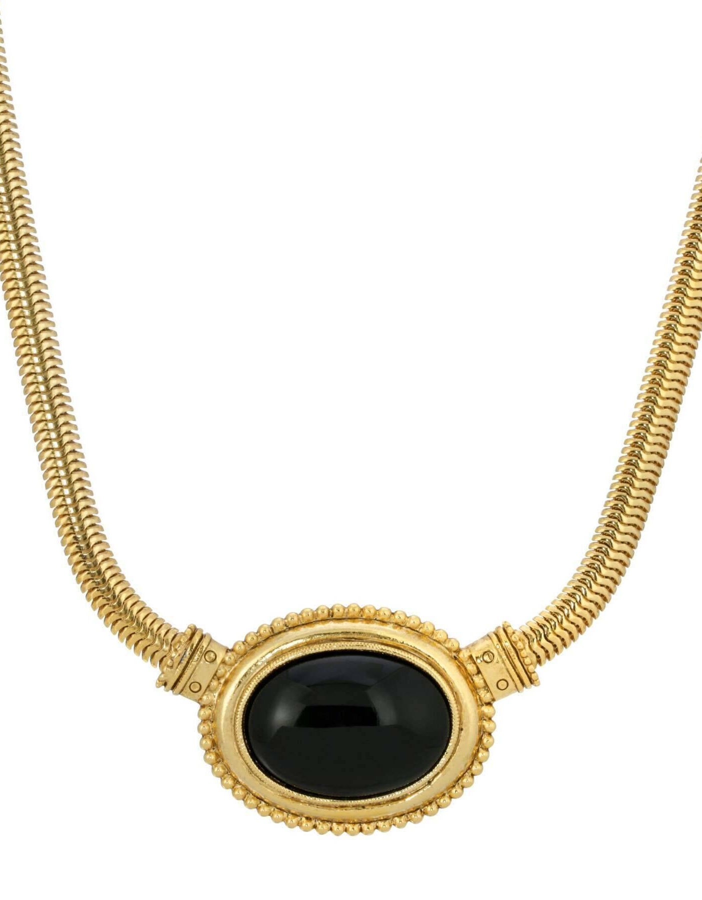 1928 Jewelry Eternal Elegance Oval Gemstone Collar Necklace 16" + 3" Extension