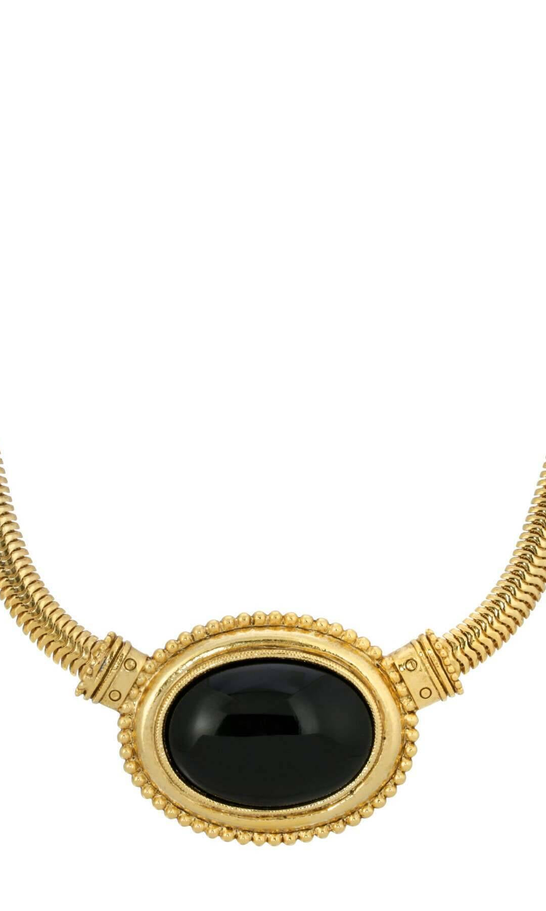 1928 Jewelry Eternal Elegance Oval Gemstone Collar Necklace 16" + 3" Extension