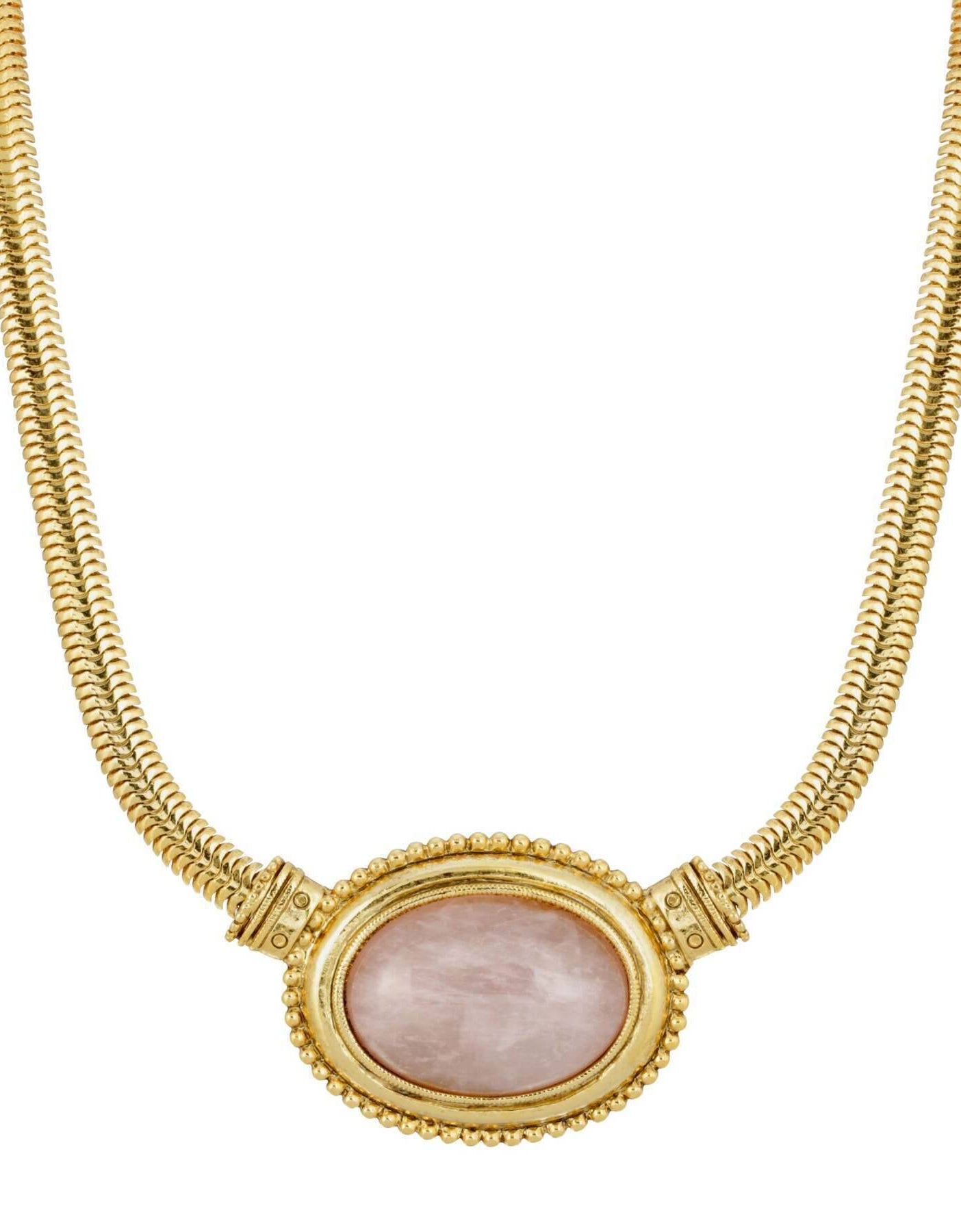 1928 Jewelry Eternal Elegance Oval Gemstone Collar Necklace 16" + 3" Extension