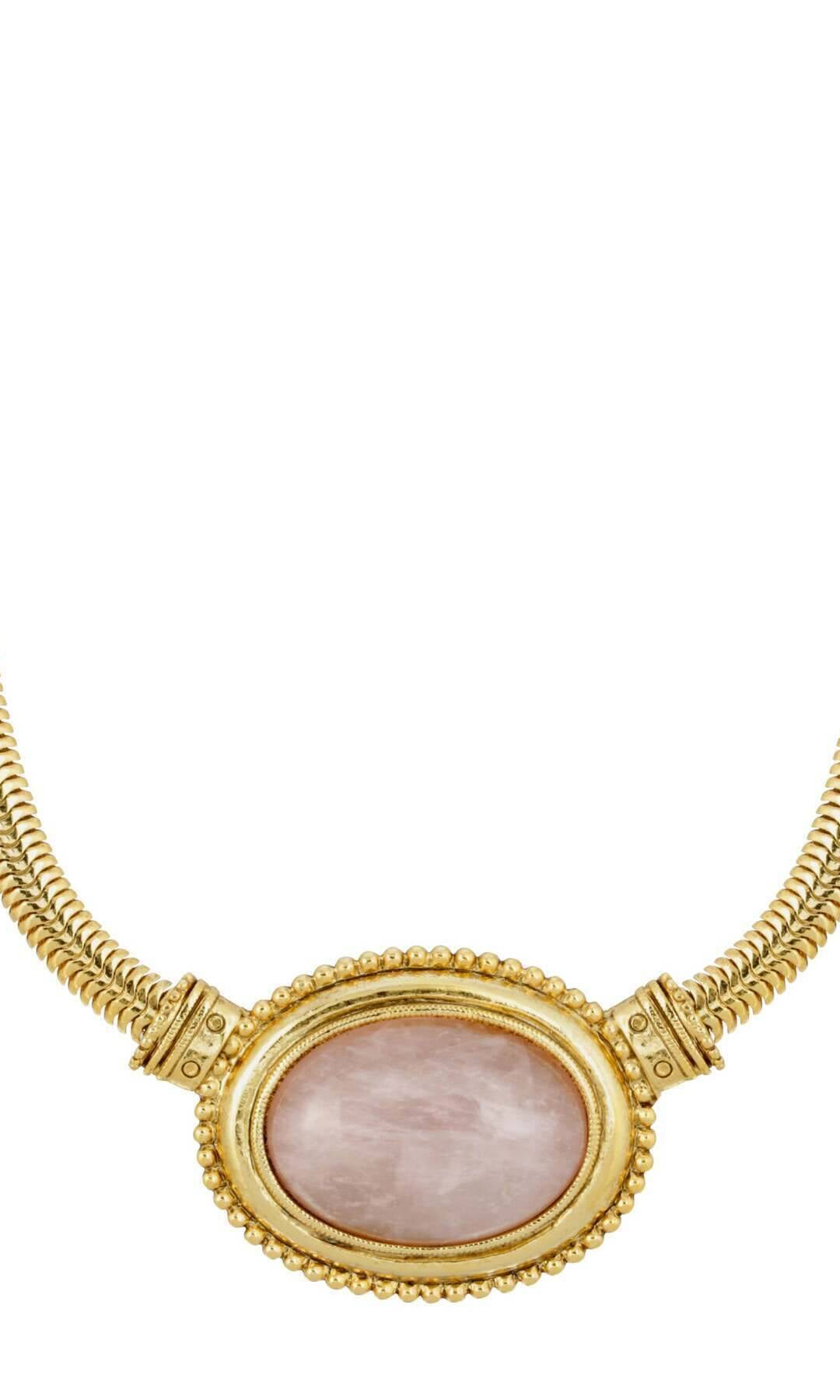 1928 Jewelry Eternal Elegance Oval Gemstone Collar Necklace 16" + 3" Extension