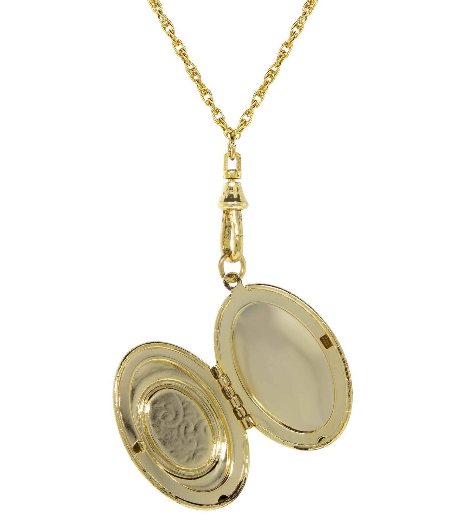 1928 Jewelry Victorian Reflections Carnelian & Ivory Cameo Swivel Locket Necklace 28"