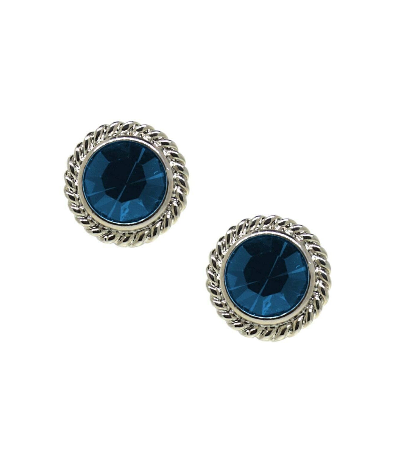 1928 Jewelry Petite Round Crystal Rope Stud Earrings