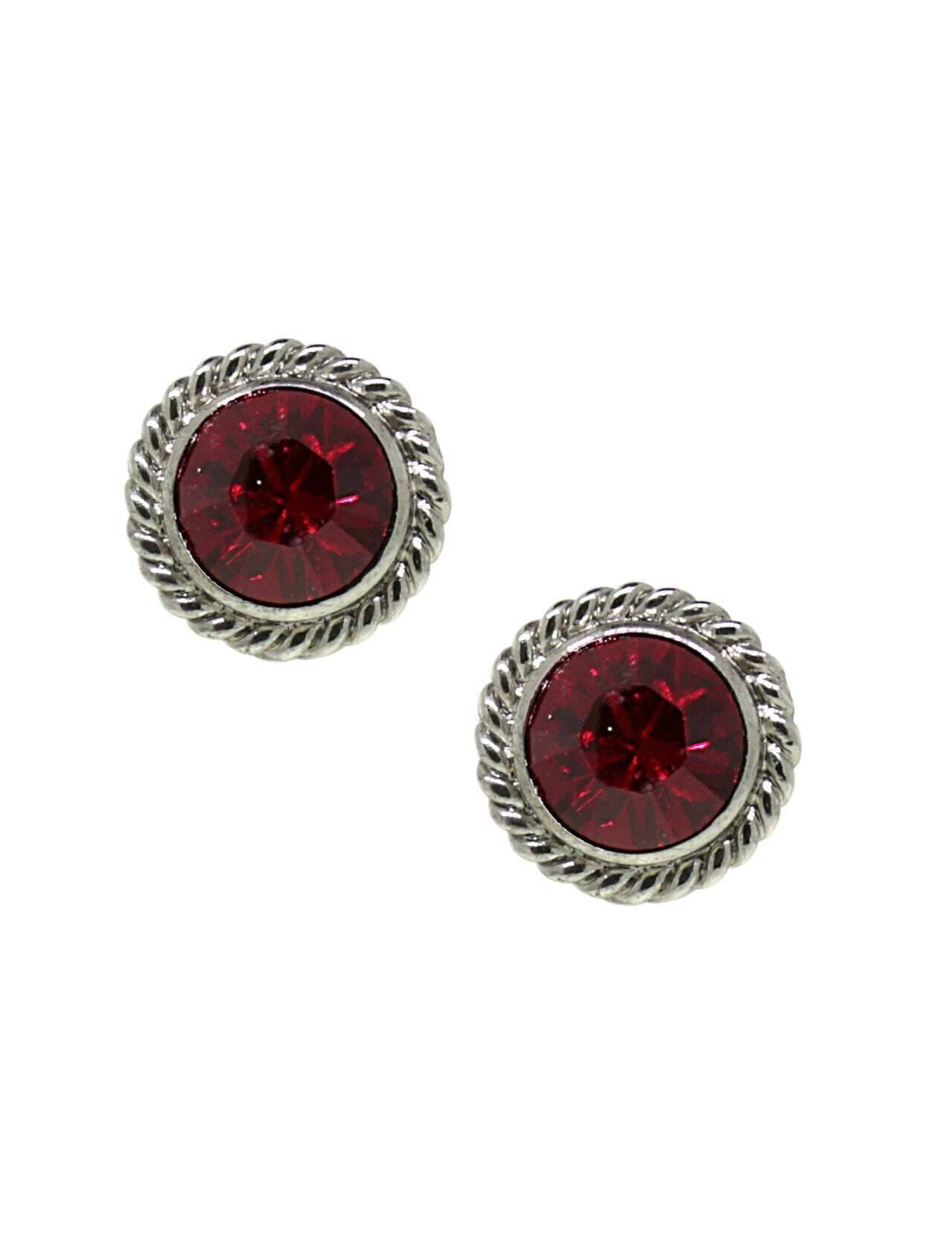 1928 Jewelry Petite Round Crystal Rope Stud Earrings